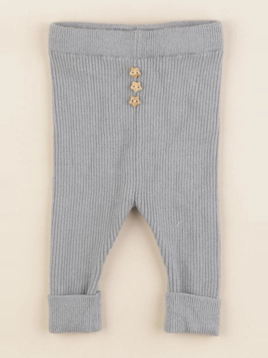 Vertbaudet - legging bleu, gris - 1 mois