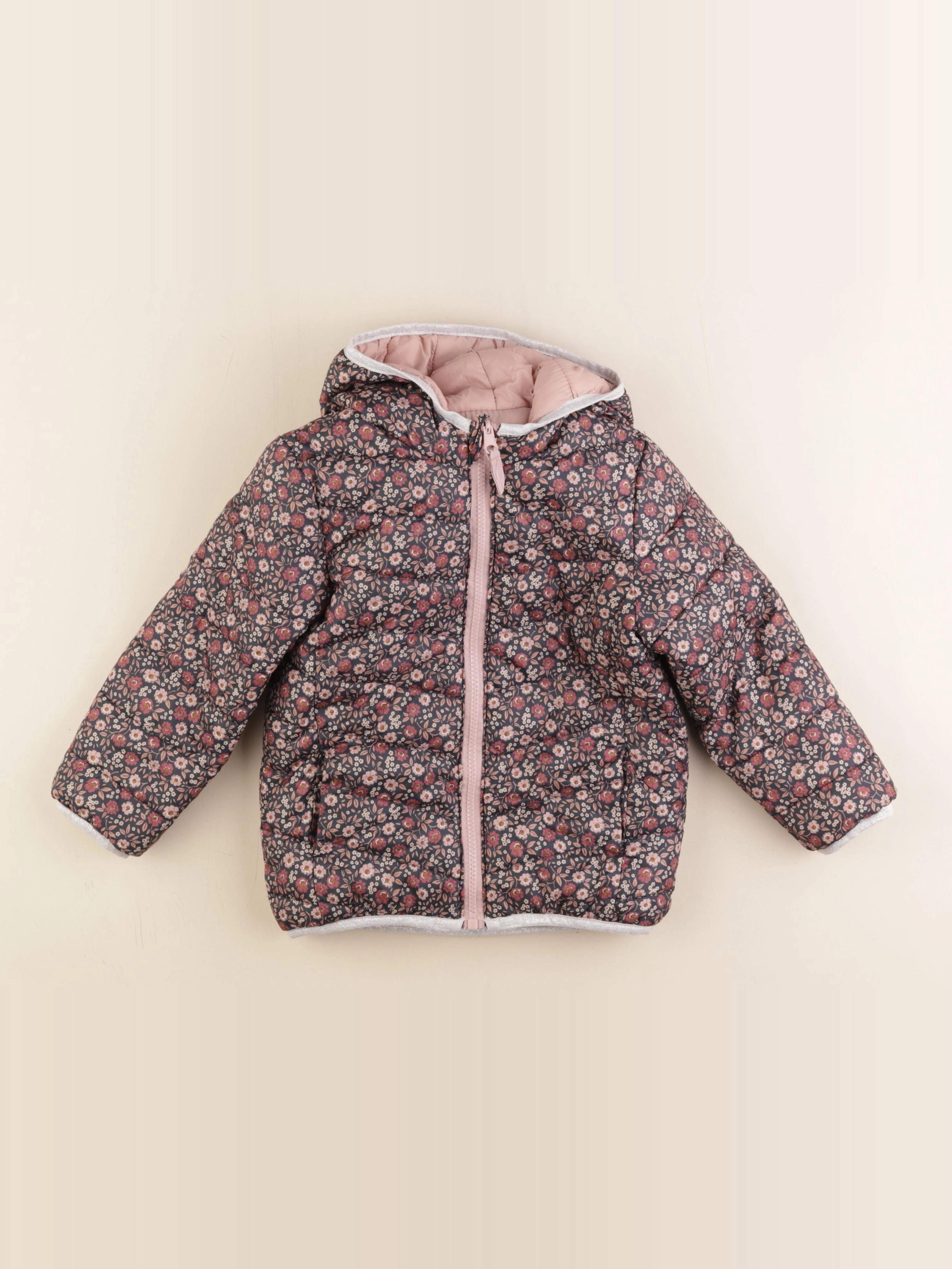 Vertbaudet - doudoune réversible rose, violet - 5 ans