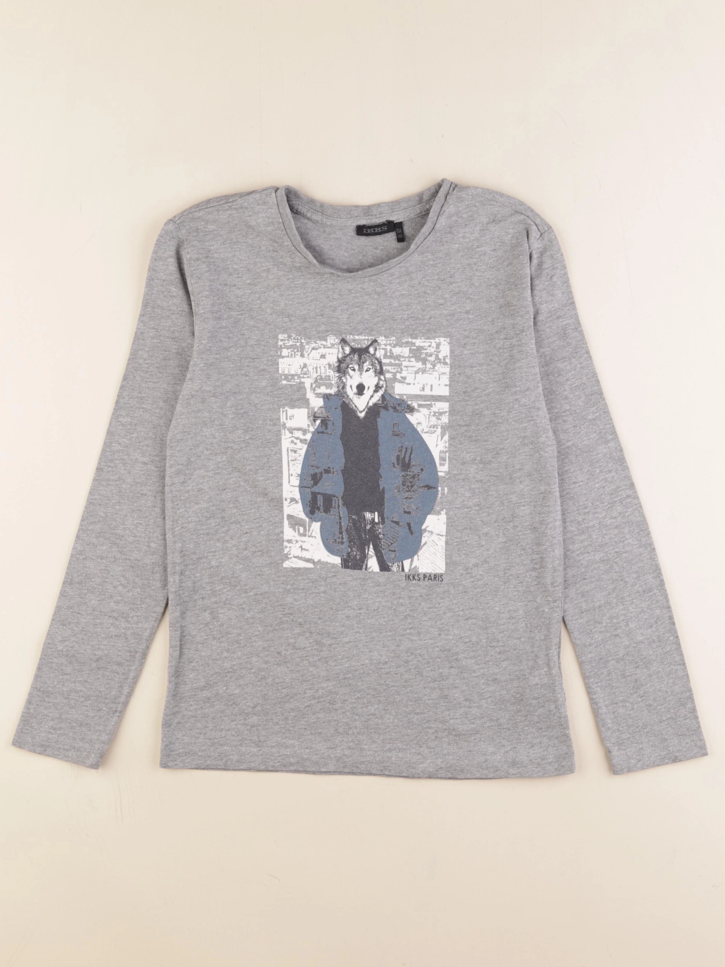 IKKS - tee-shirt gris - 10 ans
