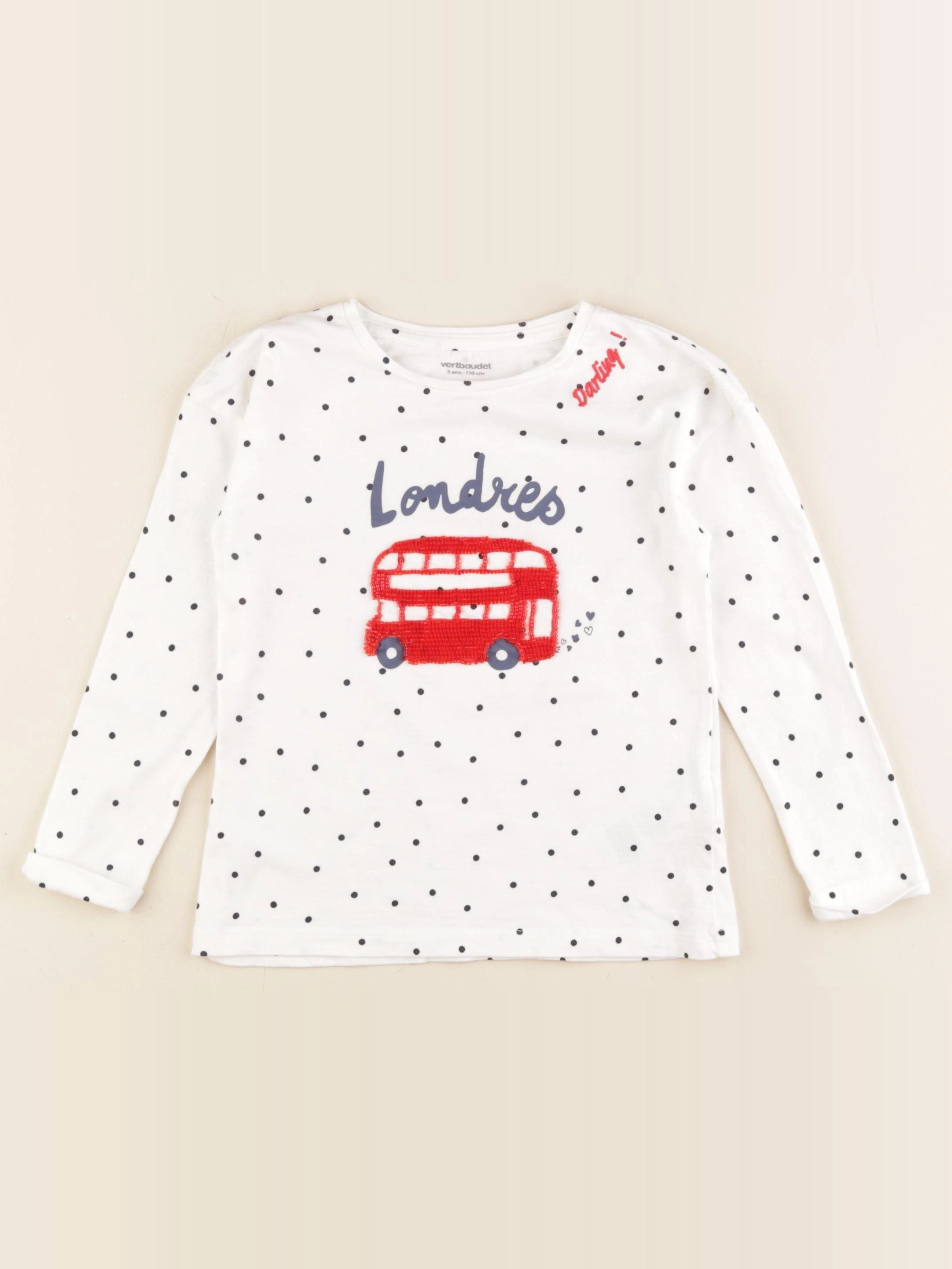 Vertbaudet - tee-shirt blanc - 5 ans