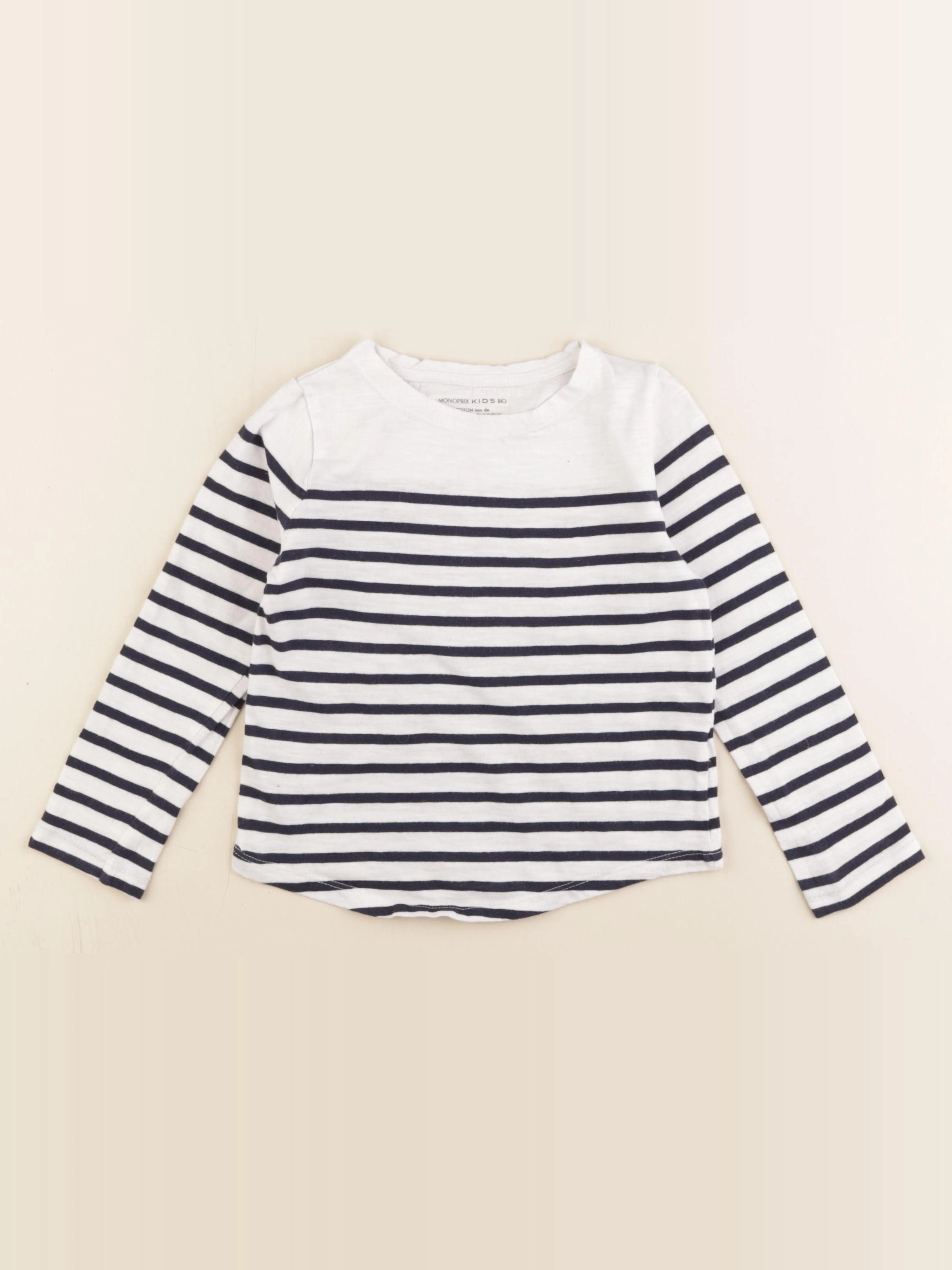 Monoprix - tee-shirt blanc, bleu - 4 ans