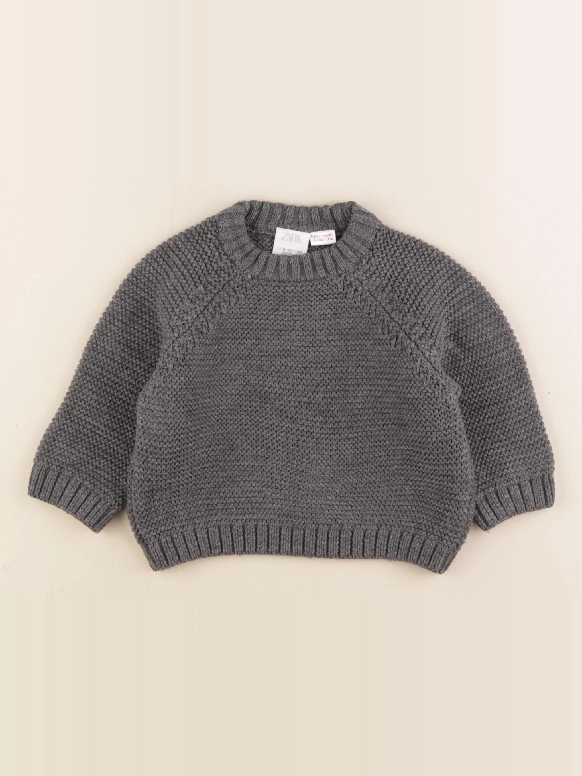 Zara - pull gris - 9/12 mois