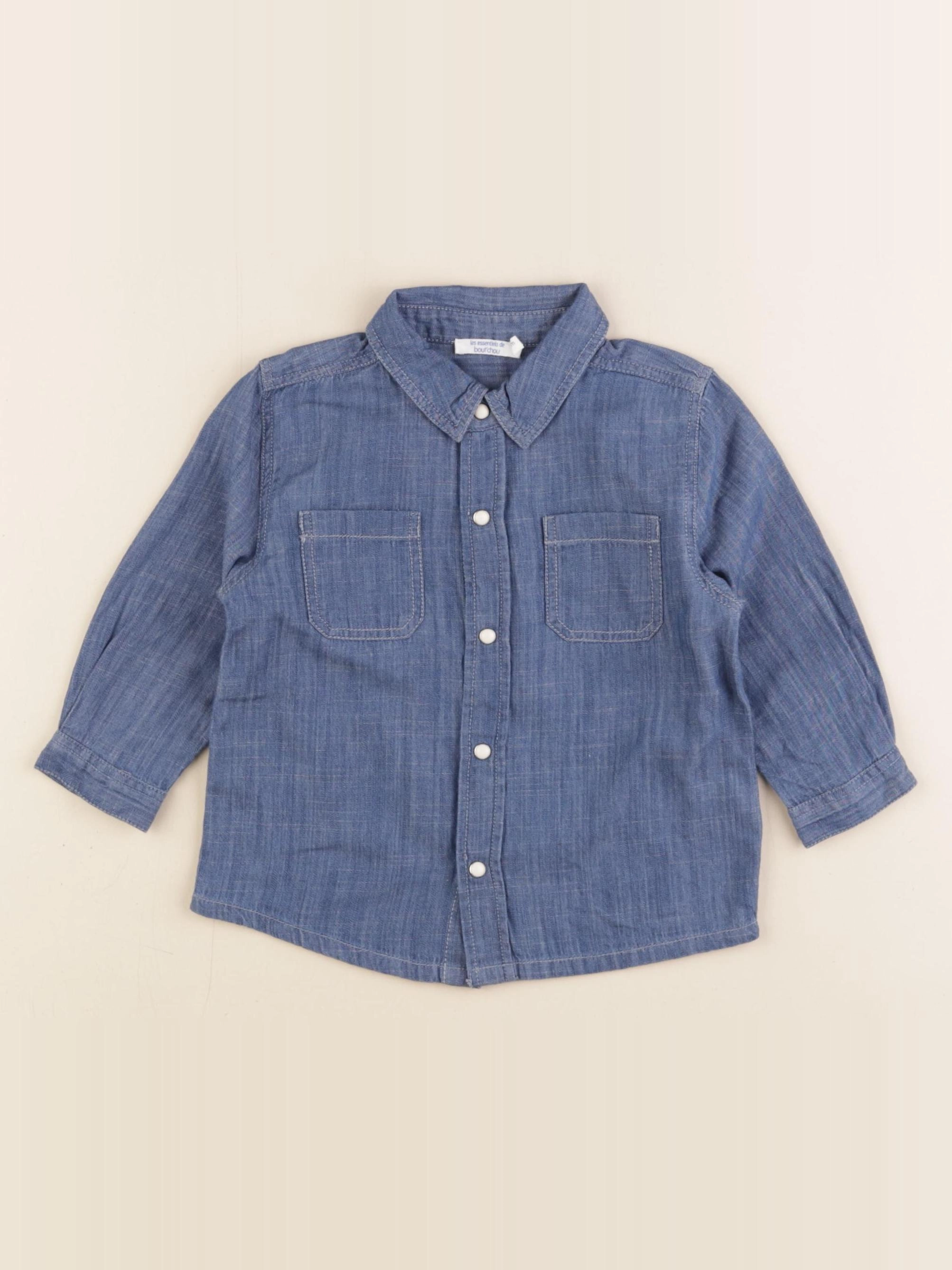 Boutchou - chemise bleu - 12 mois