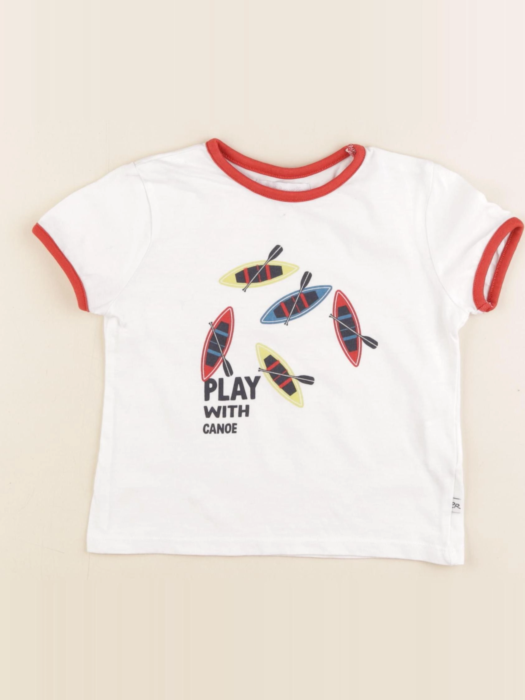 Cadet Rousselle - tee-shirt blanc, rouge - 3 ans