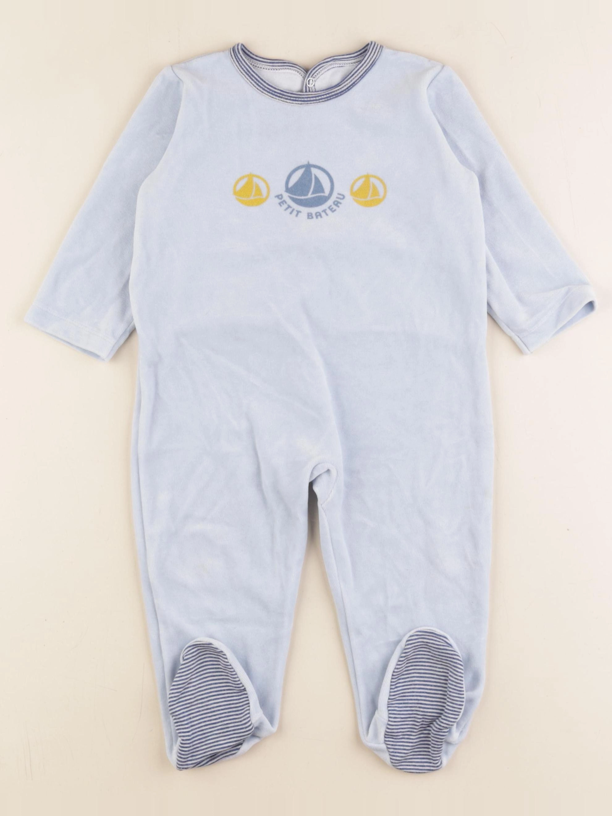 Petit Bateau - pyjama velours bleu - 18 mois