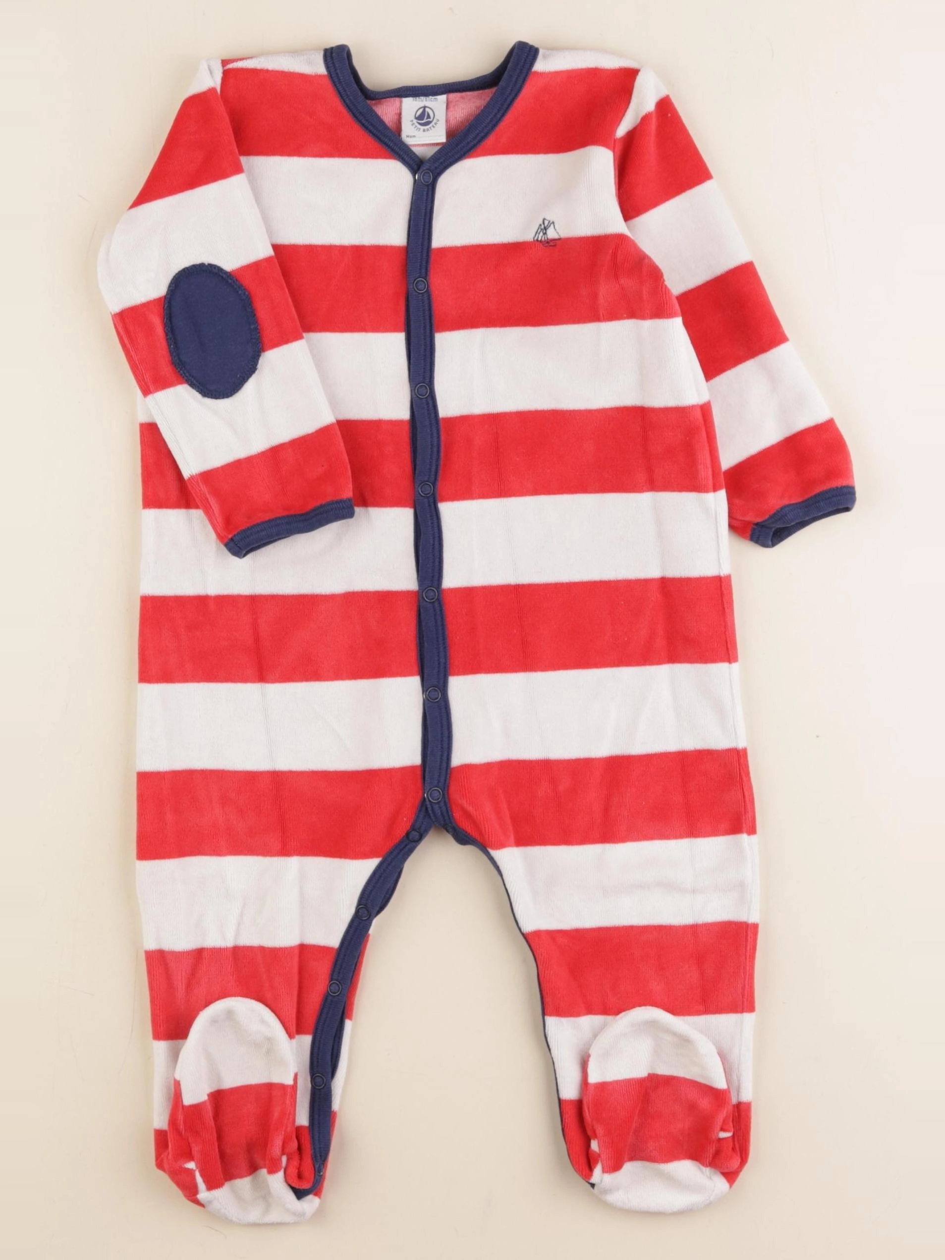 Petit Bateau - pyjama velours rouge - 18 mois