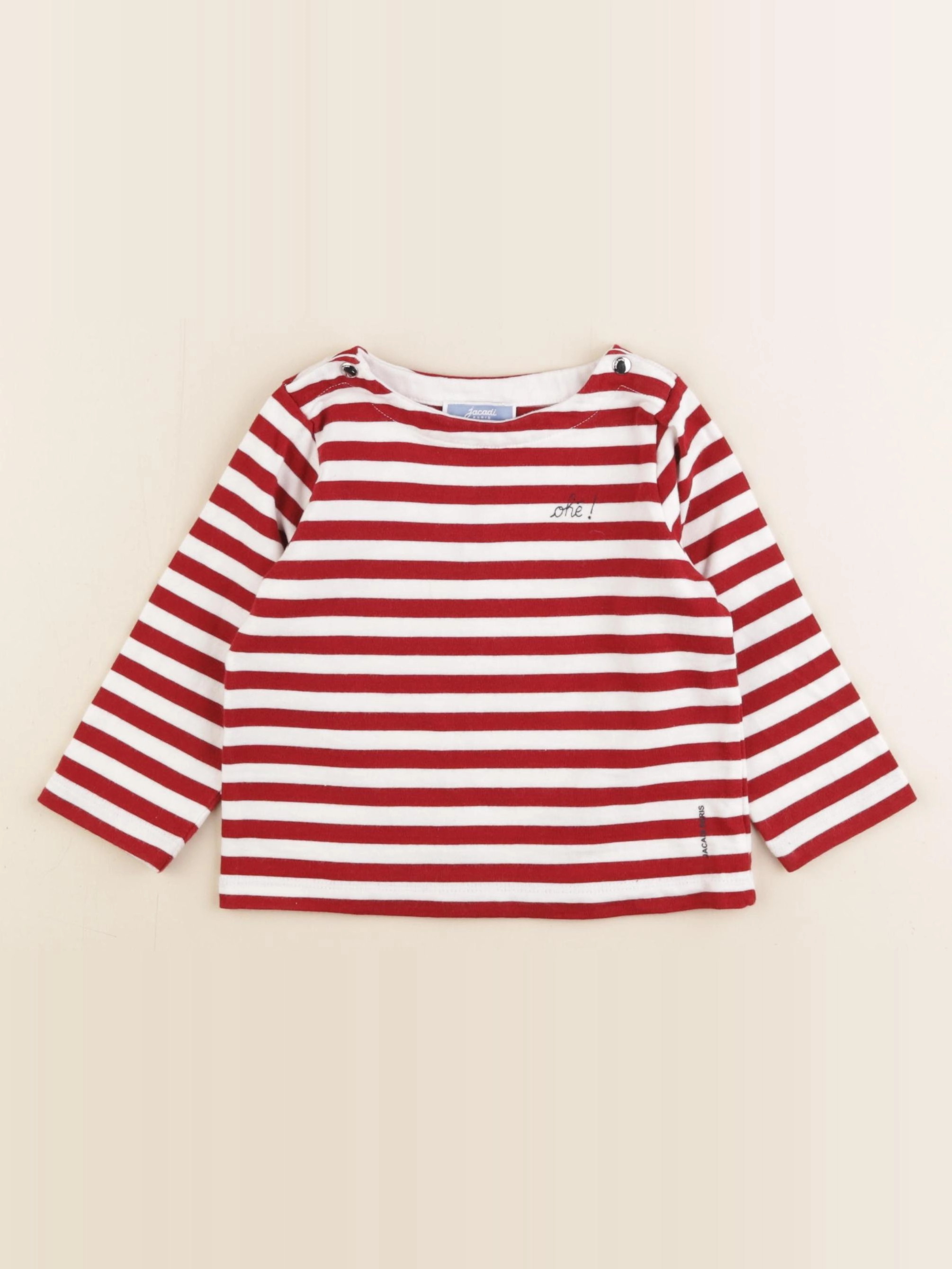 Jacadi - tee-shirt rouge, blanc - 18 mois