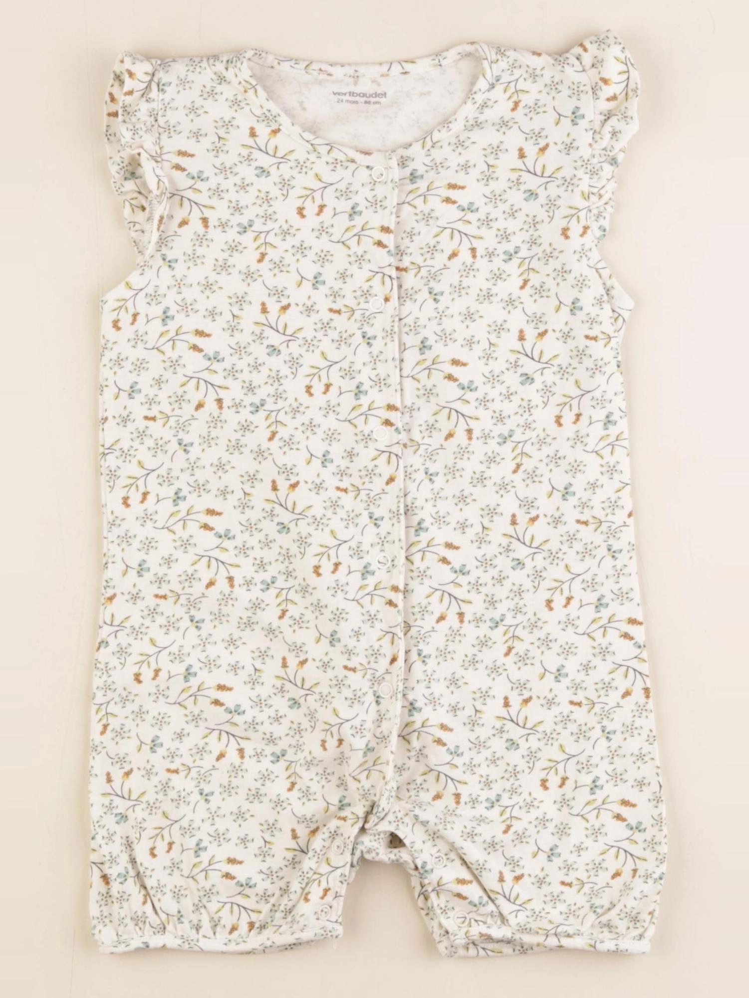 Vertbaudet - pyjama coton beige - 24 mois