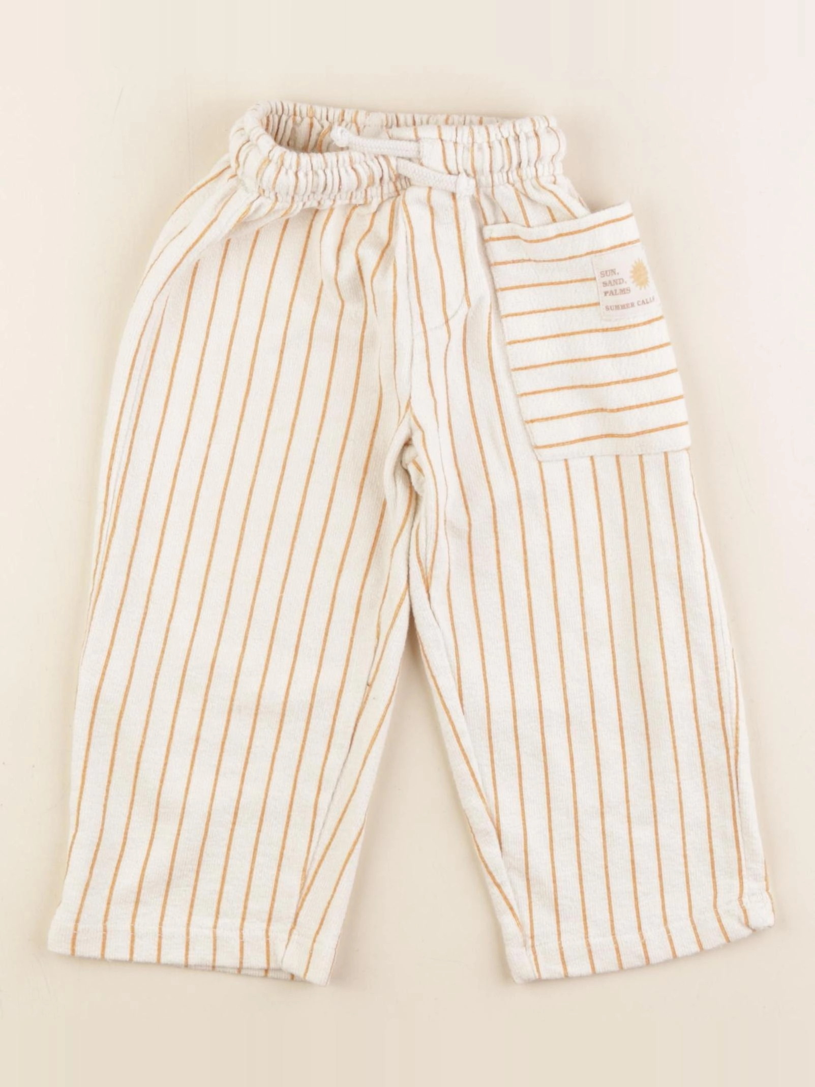 Zara - pantalon beige, orange - 2 ans