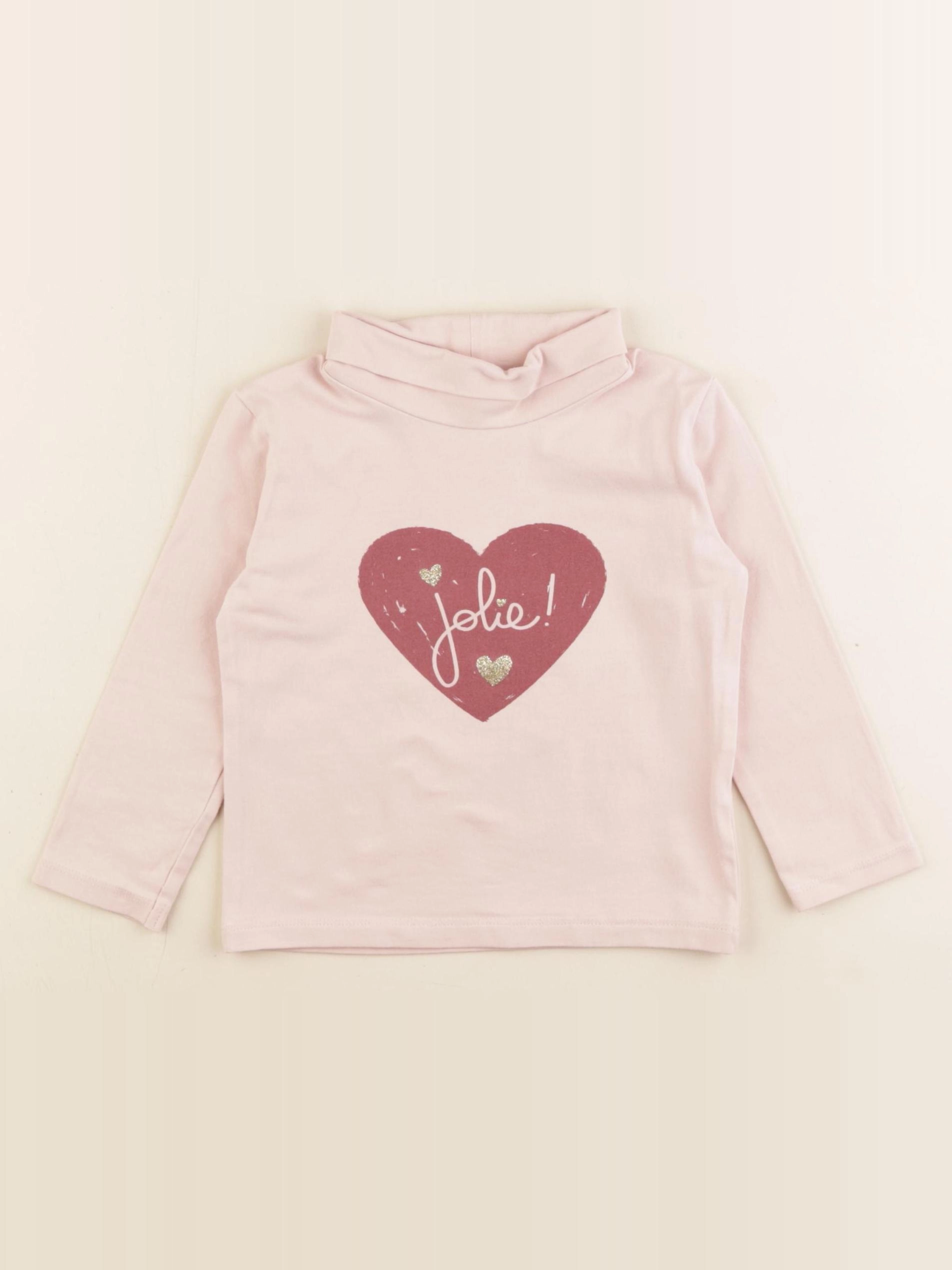 Vertbaudet - sous-pull rose - 2 ans