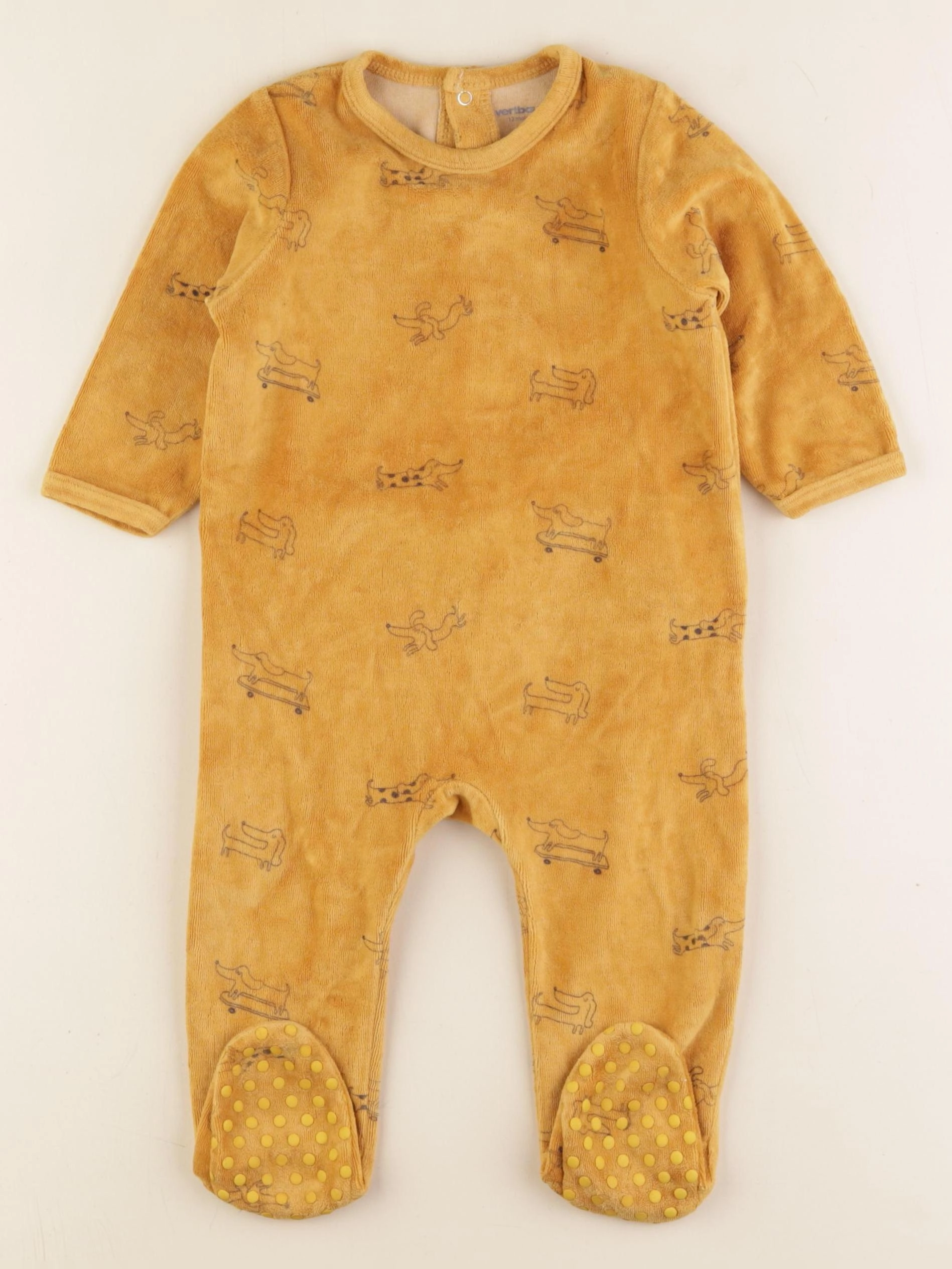 Vertbaudet - pyjama velours jaune - 12 mois