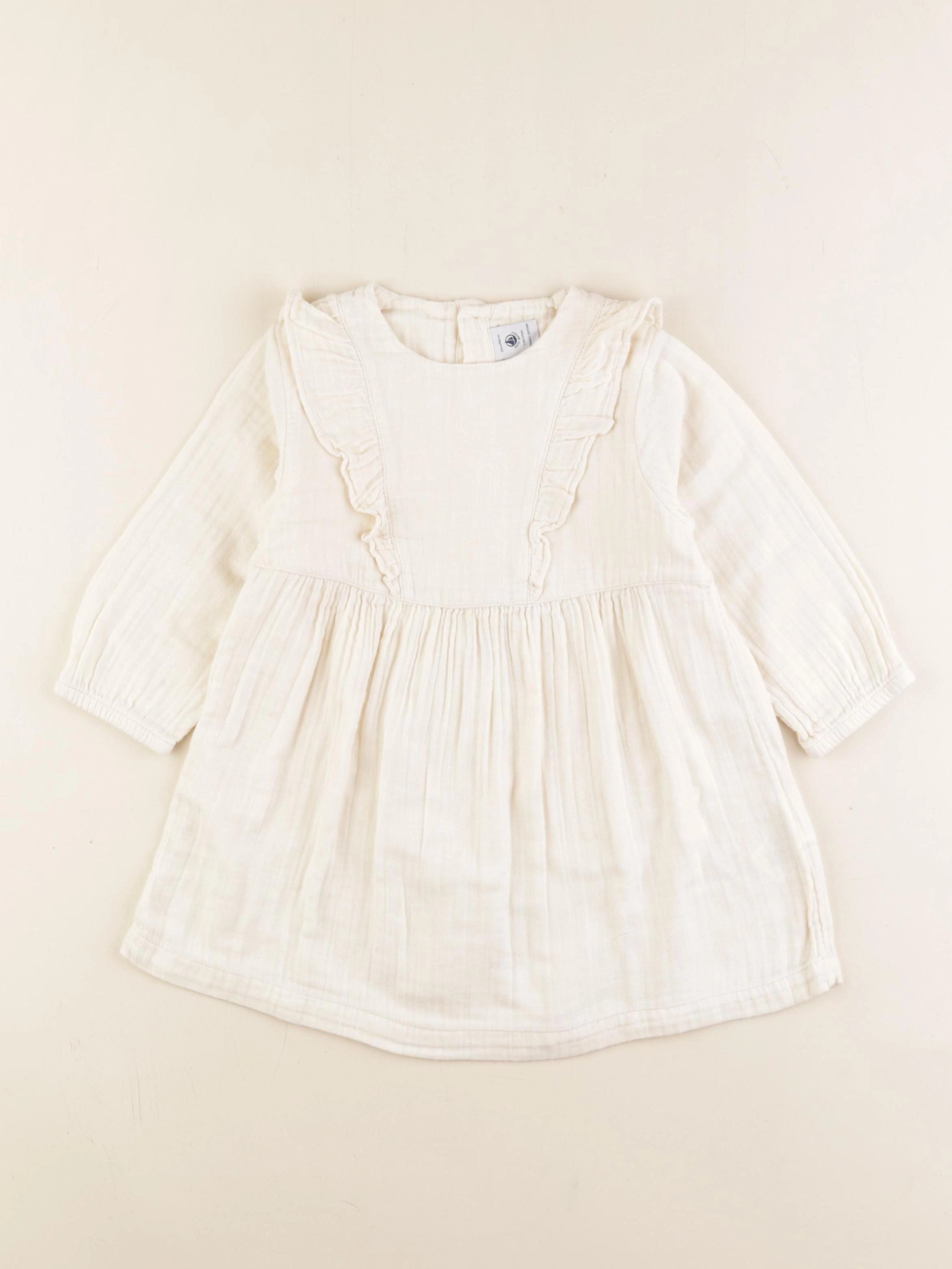 Petit Bateau - robe beige - 24 mois