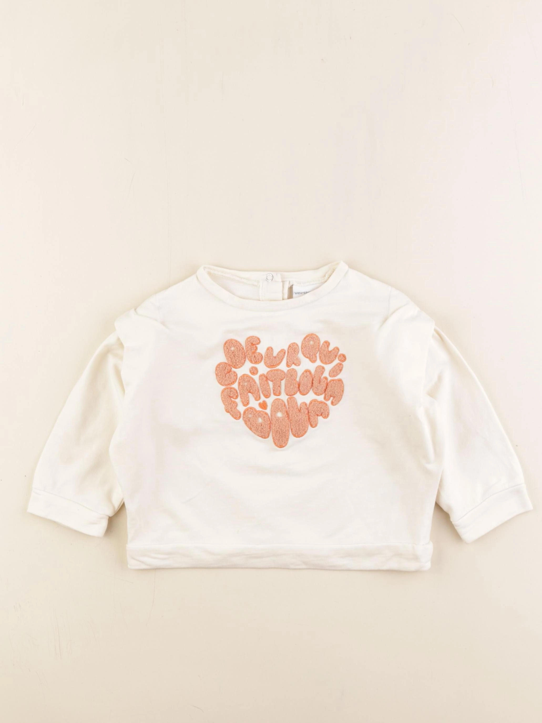 Vertbaudet - sweat beige - 18 mois