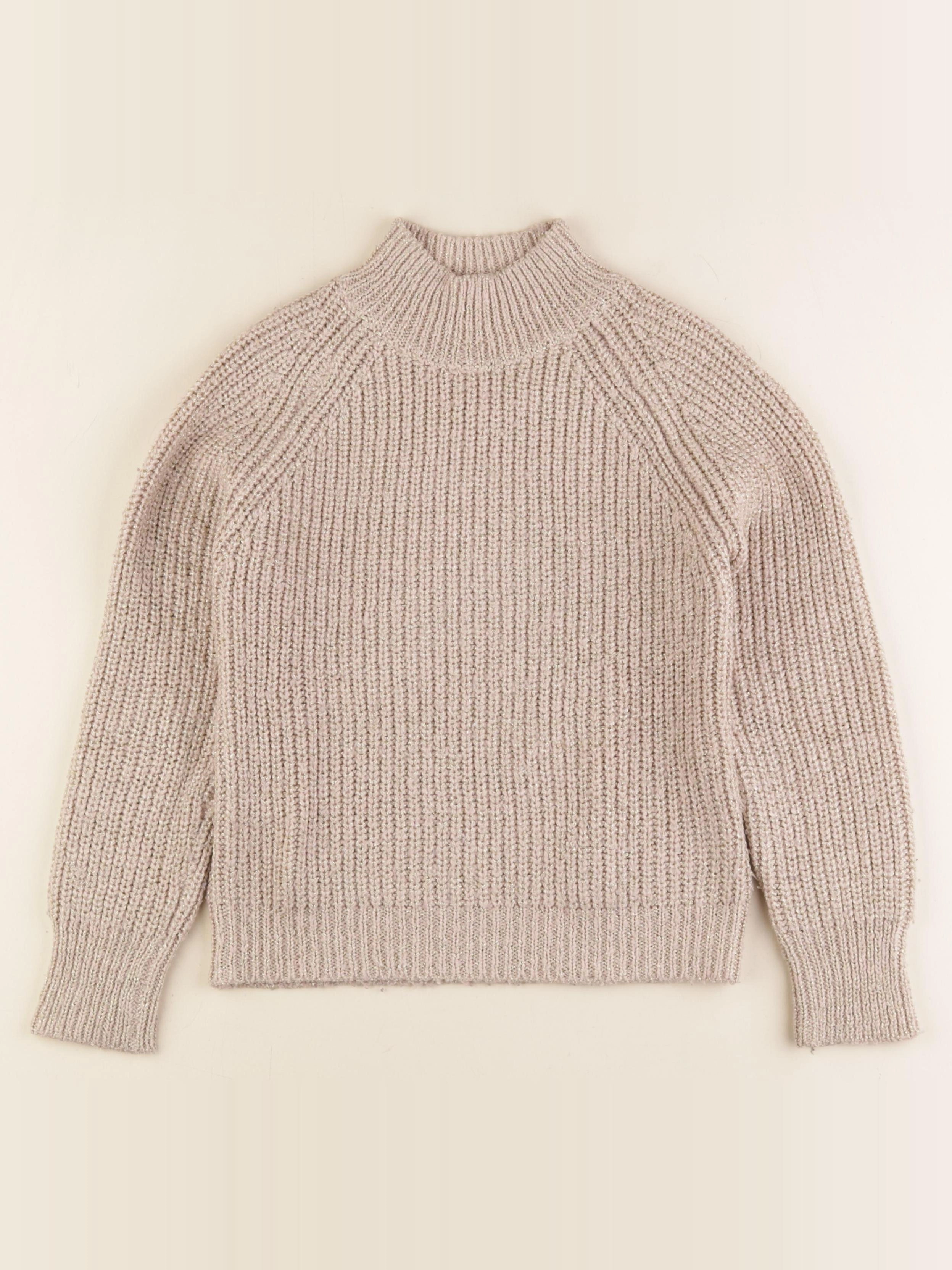 Monoprix - pull beige, or - 10 ans