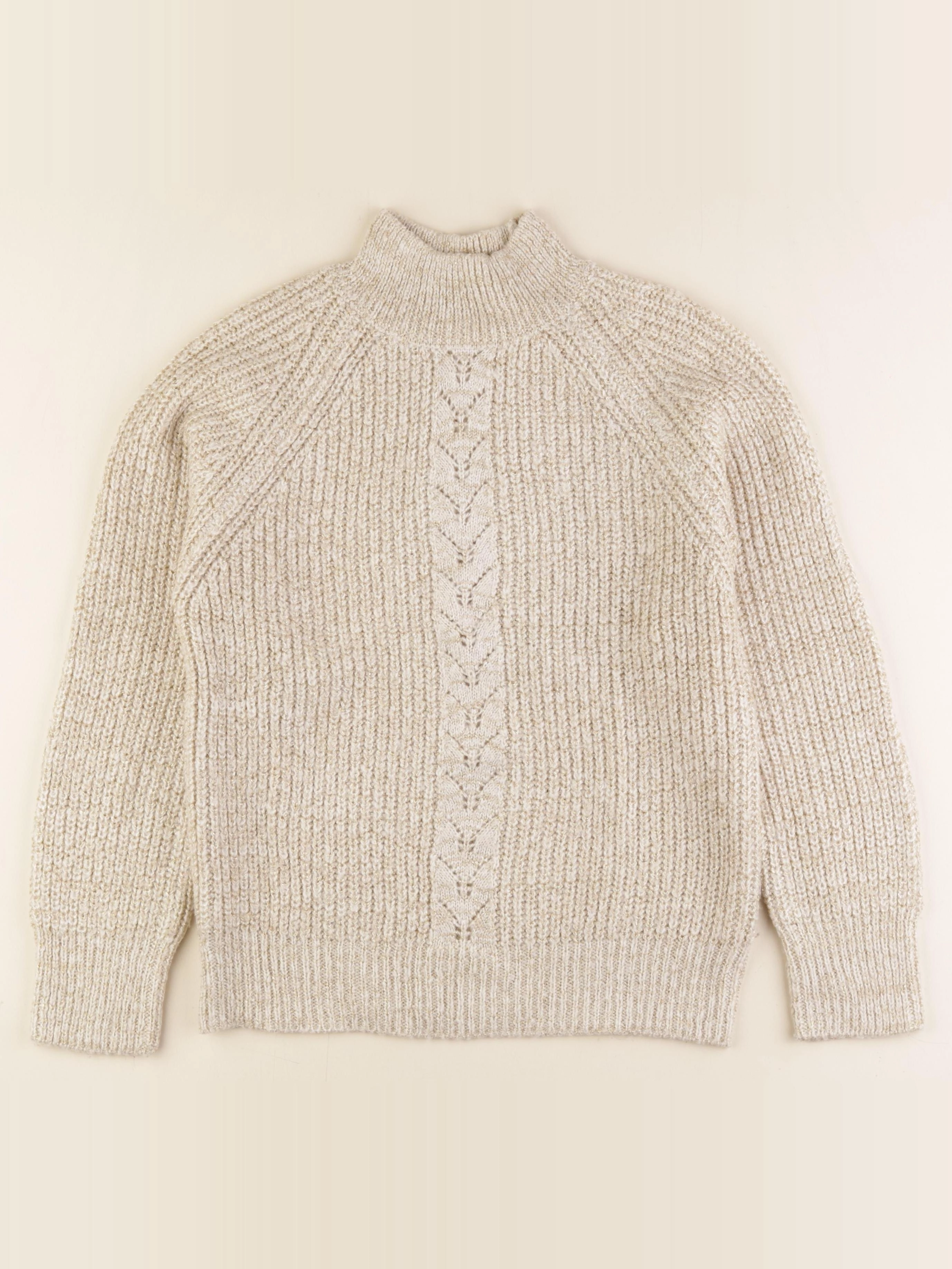 Monoprix - pull beige, or - 14 ans