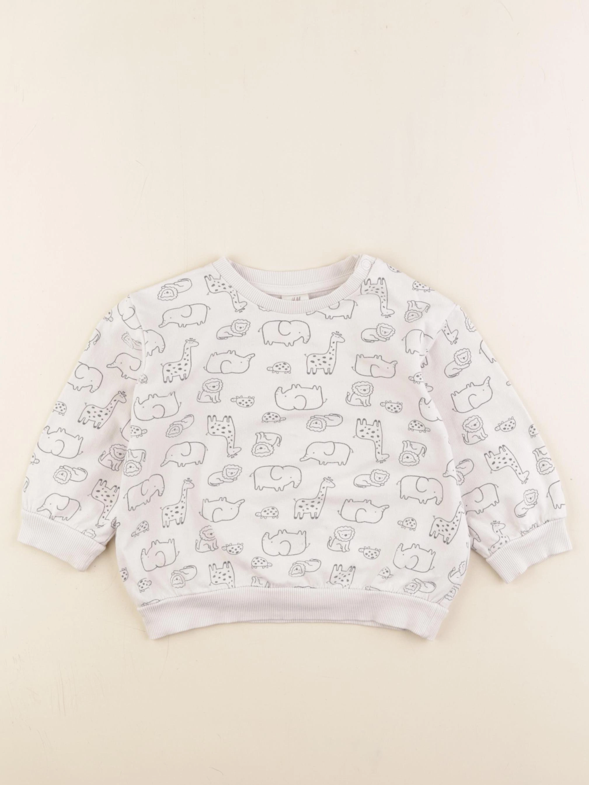 H&M - sweat blanc - 9/12 mois