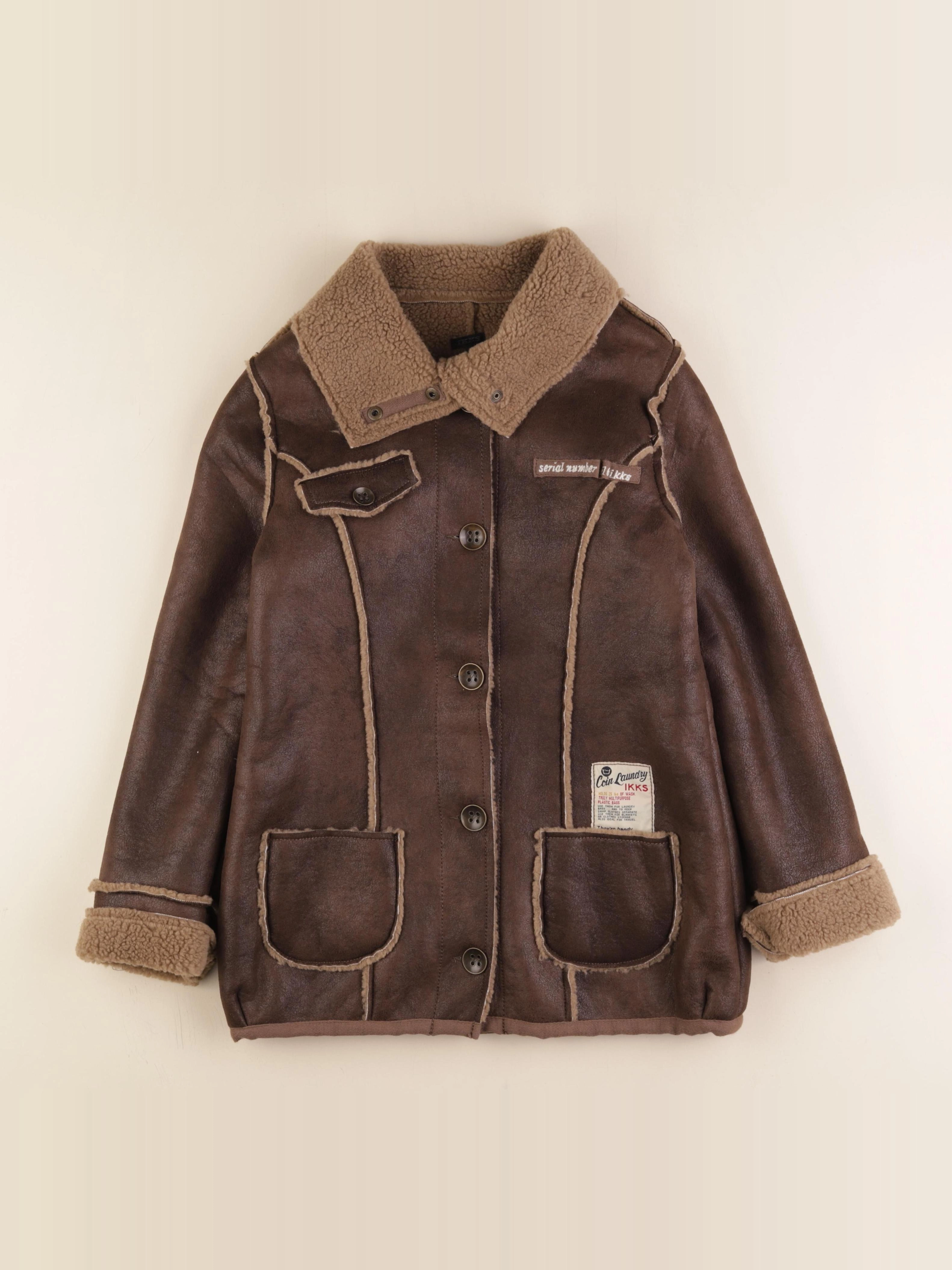 IKKS - veste simili cuir doublé marron - 12 ans