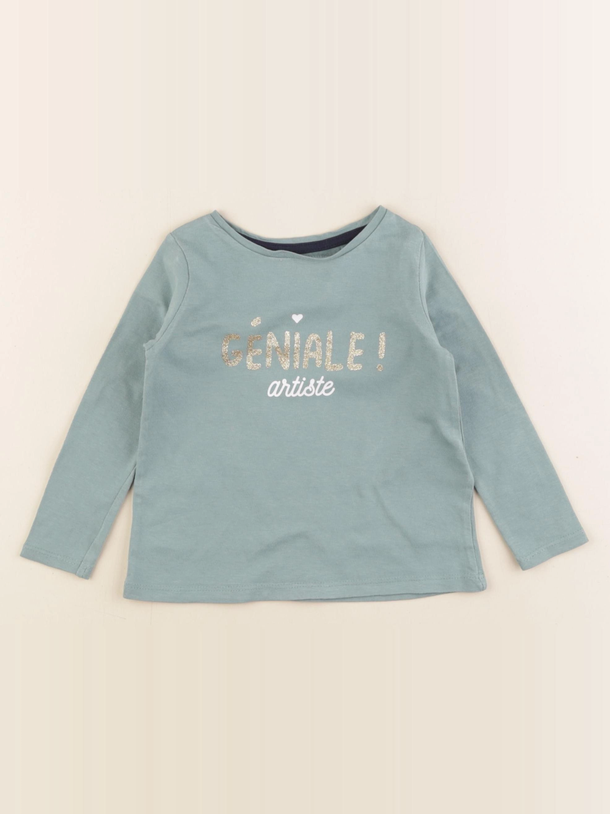 Vertbaudet - tee-shirt vert - 2 ans