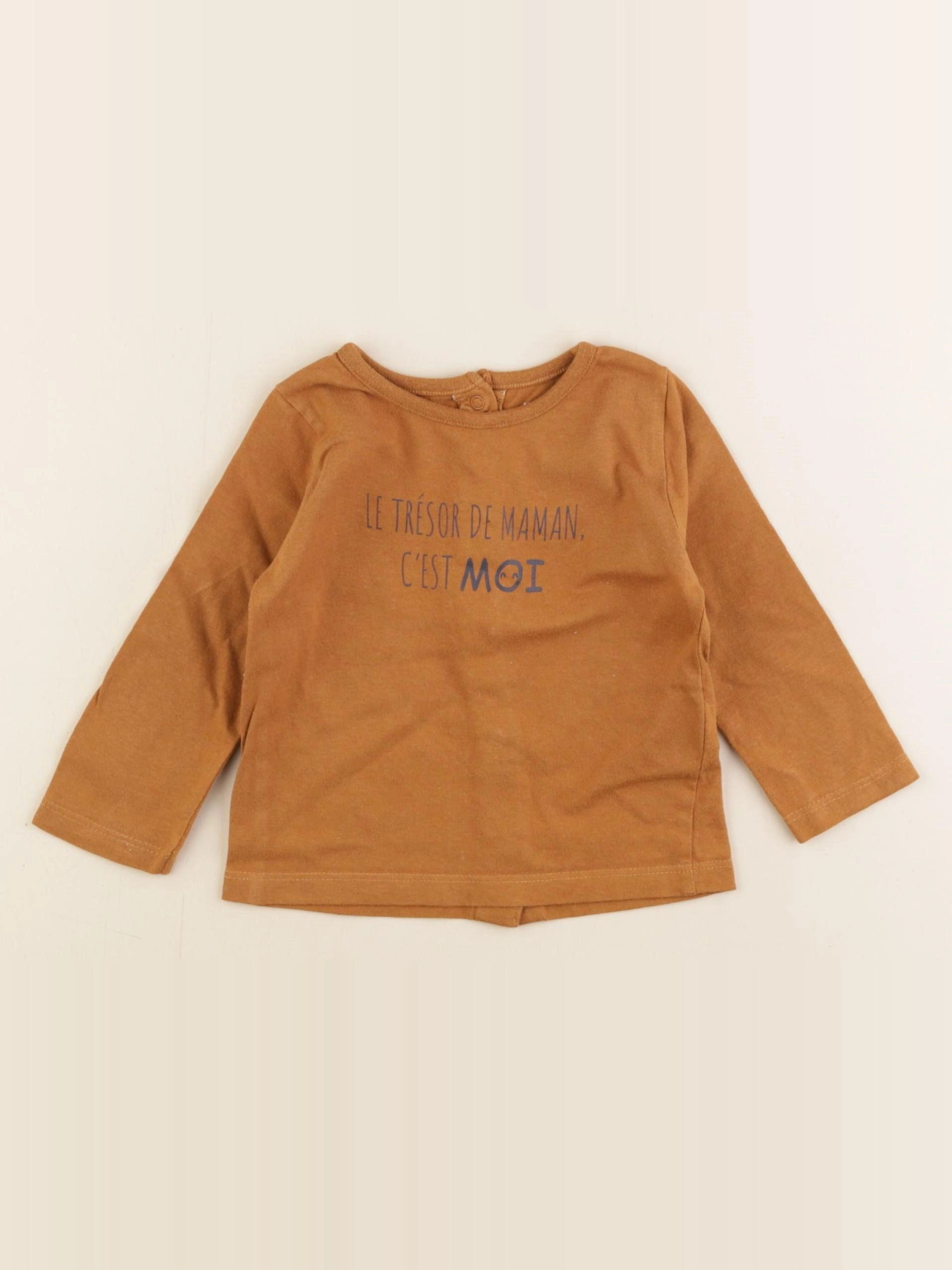 Vertbaudet - tee-shirt marron - 9 mois