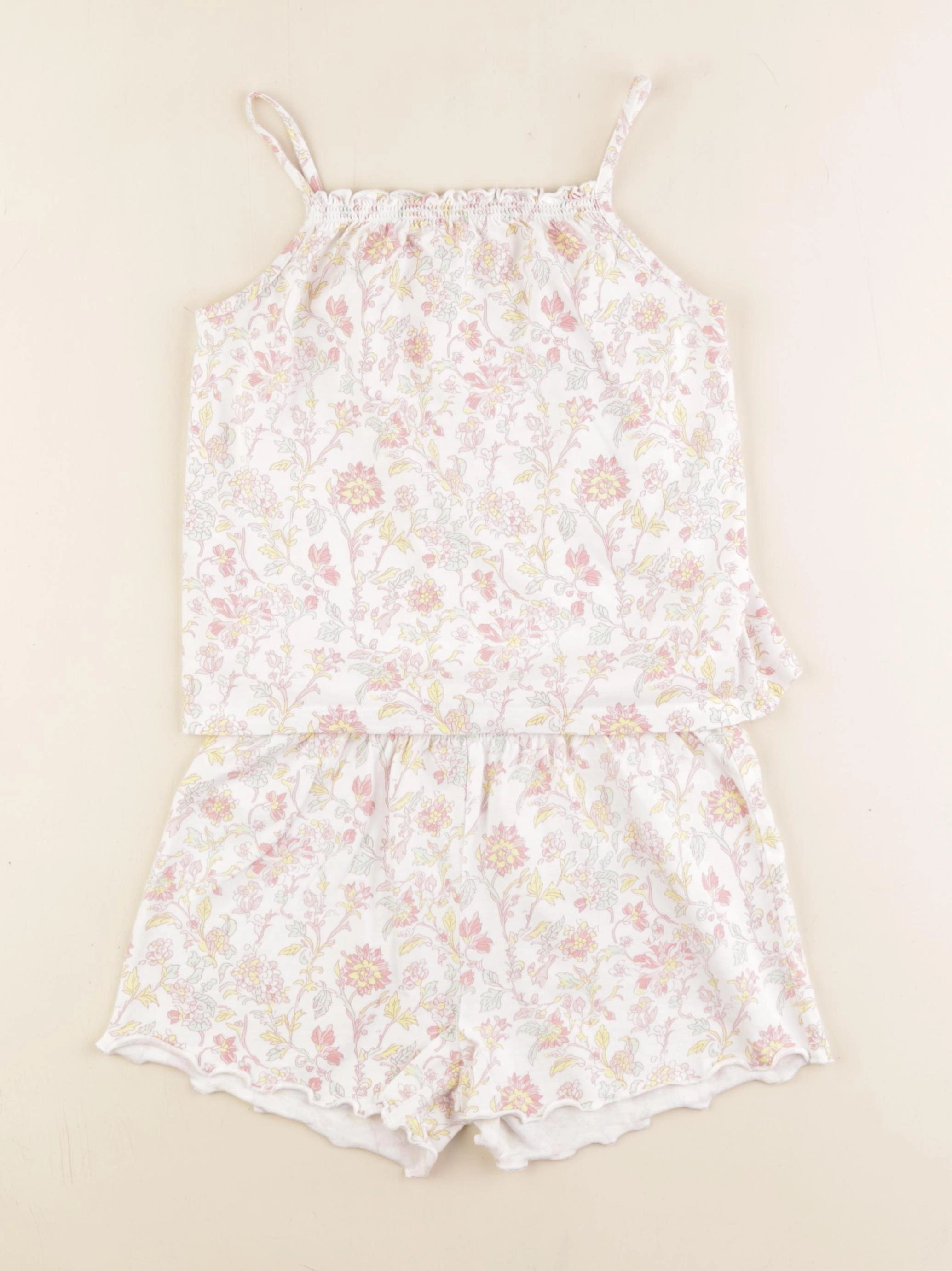 Mango - pyjama coton blanc, rose - 4/5 ans