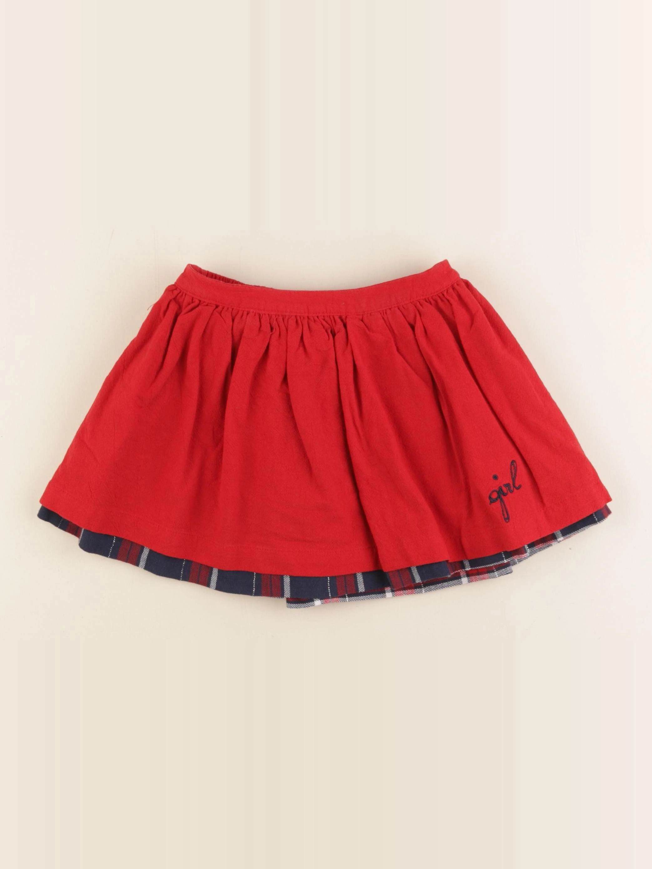 Vertbaudet - jupe réversible bleu, rouge - 4 ans