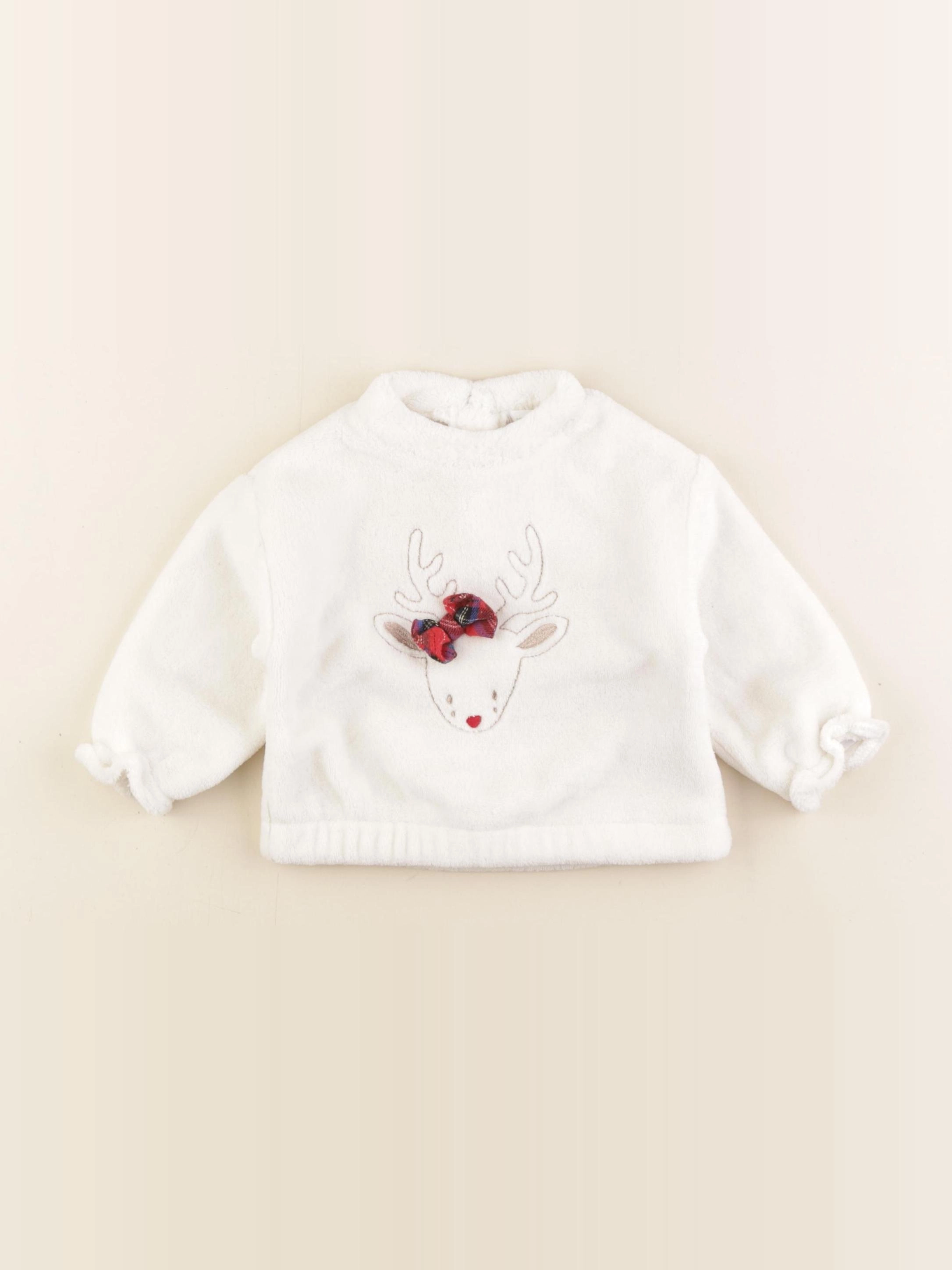 Vertbaudet - pull blanc - 9 mois