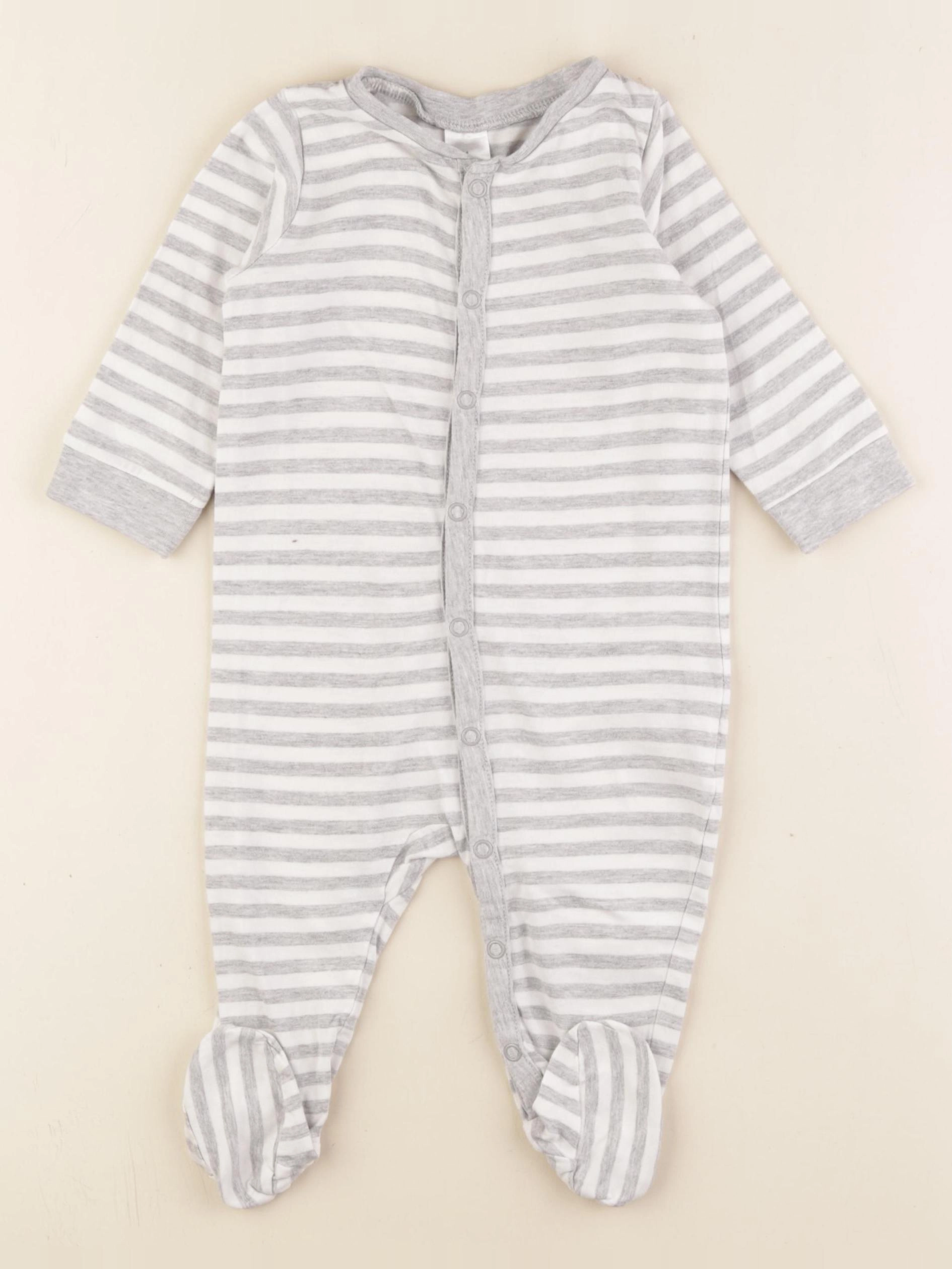 H&M - pyjama coton gris - 6/9 mois