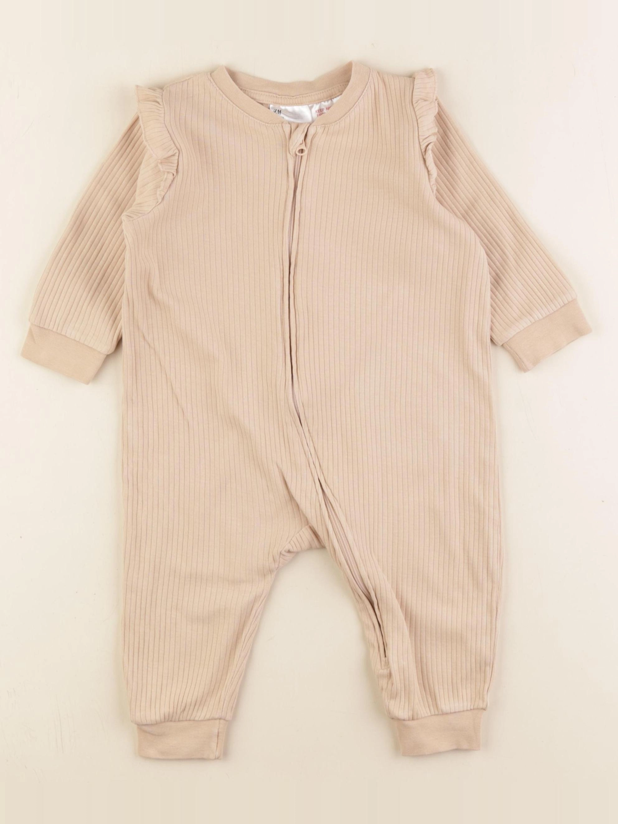 H&M - pyjama coton beige - 6/9 mois