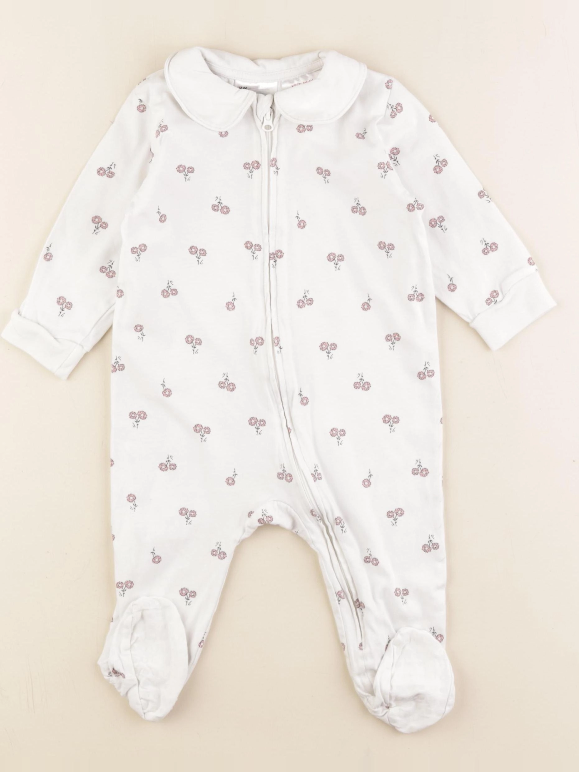 H&M - pyjama coton blanc - 6/9 mois