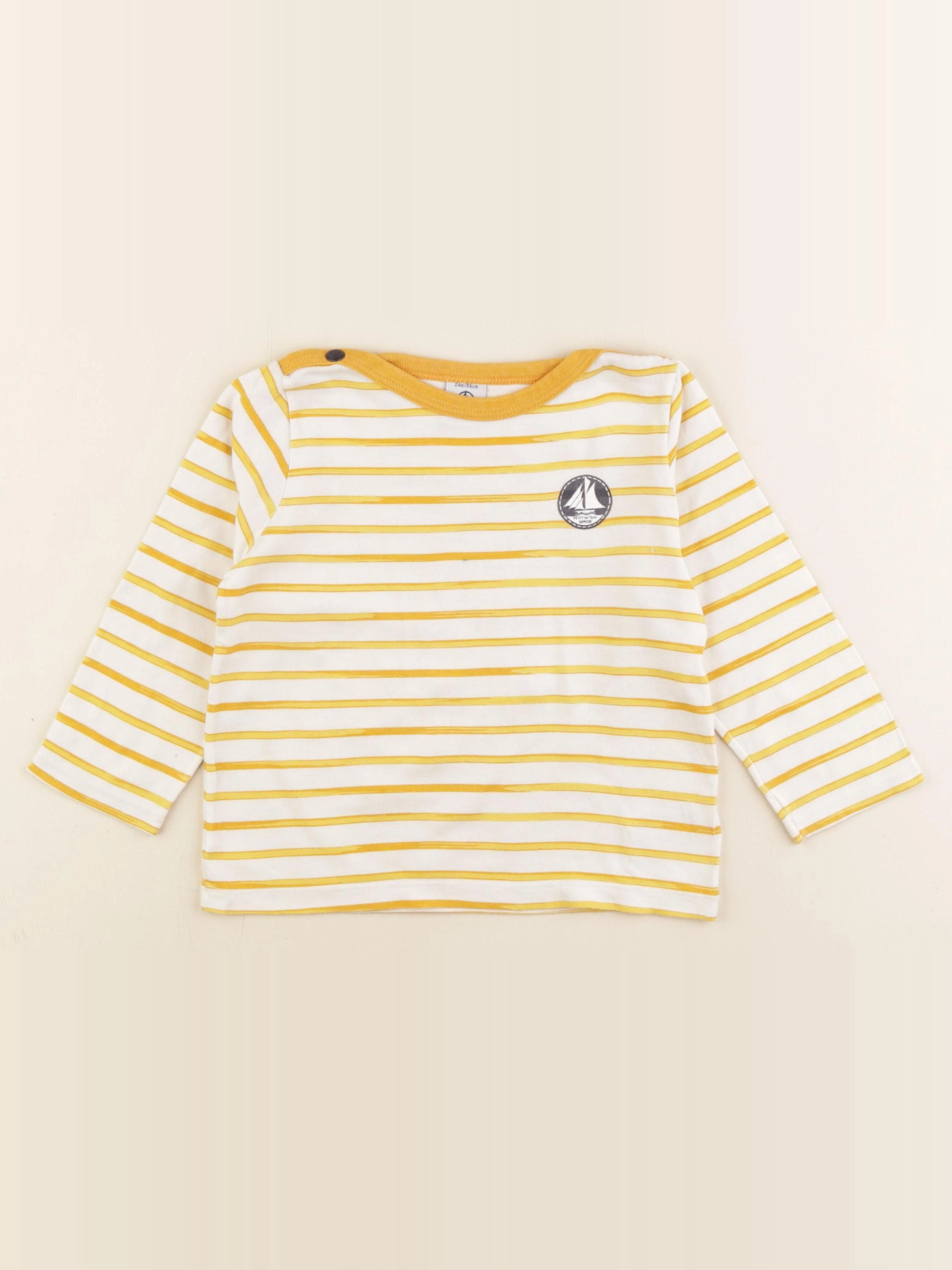 Petit Bateau - tee-shirt jaune - 24 mois