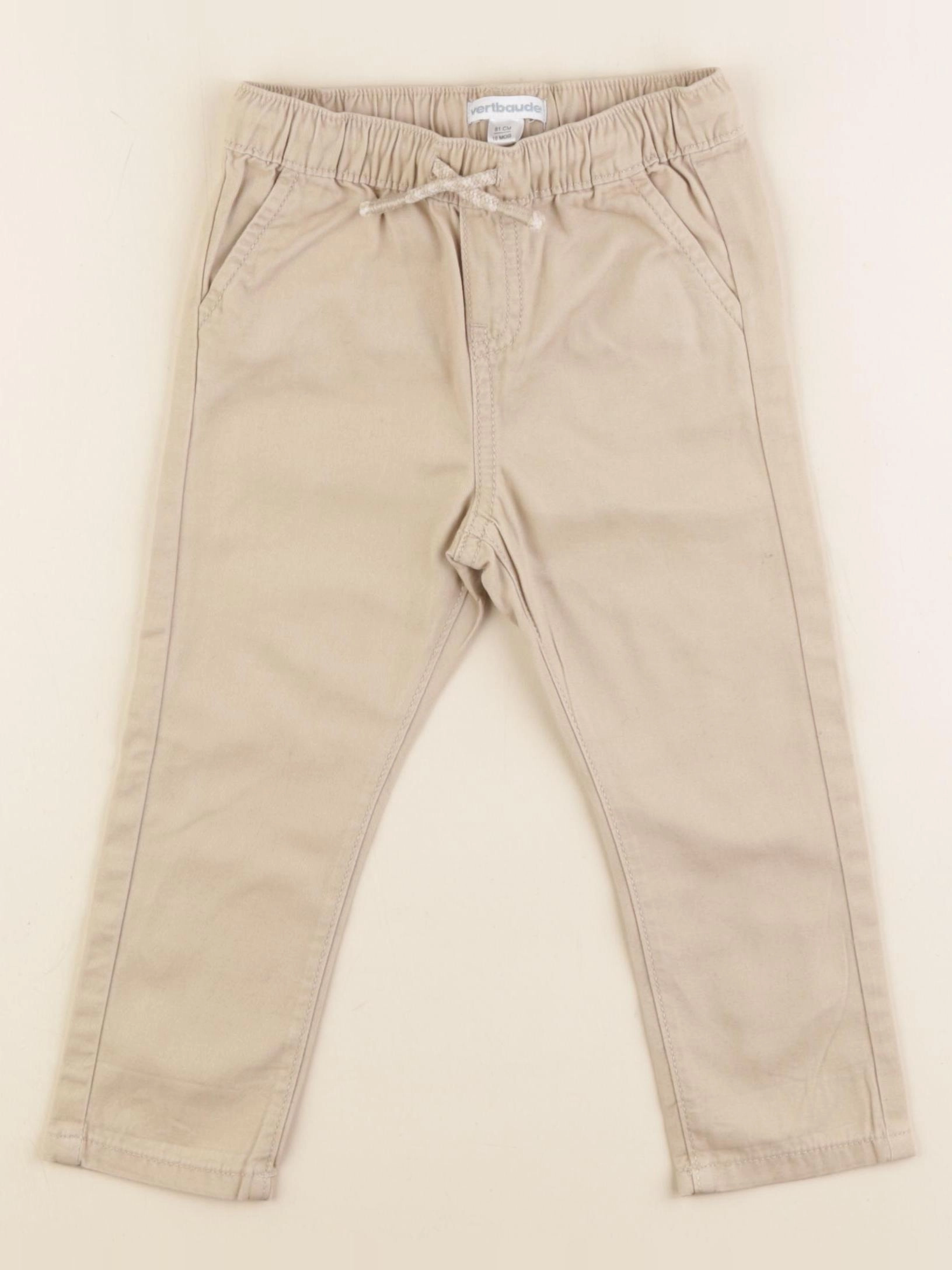 Vertbaudet - pantalon beige - 18 mois