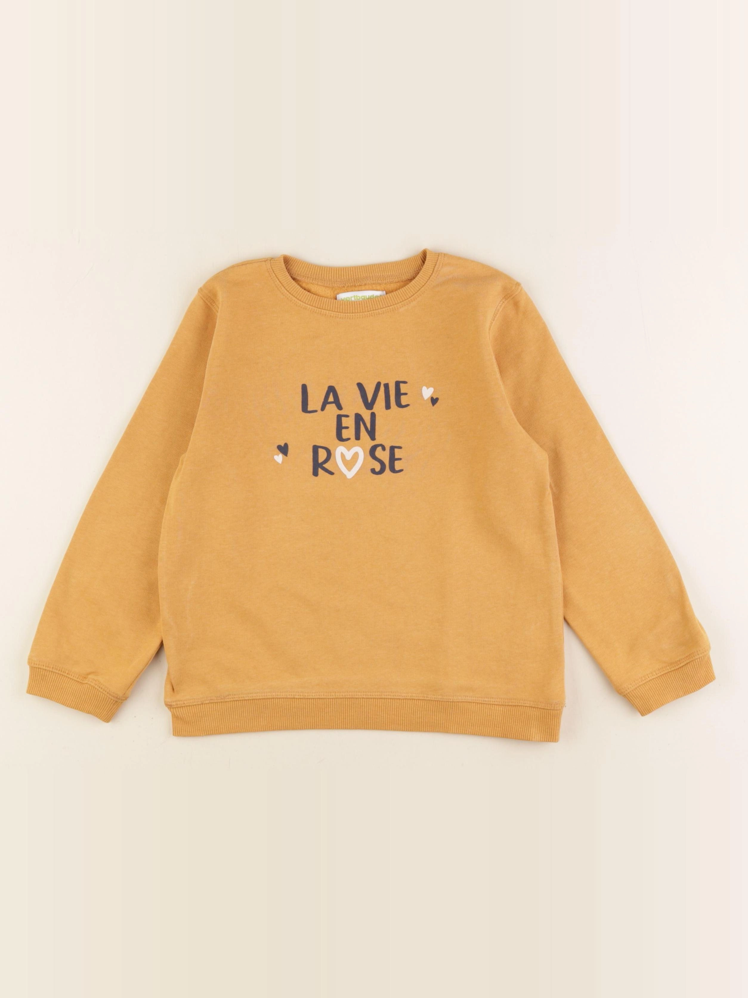 Vertbaudet - sweat jaune - 6 ans