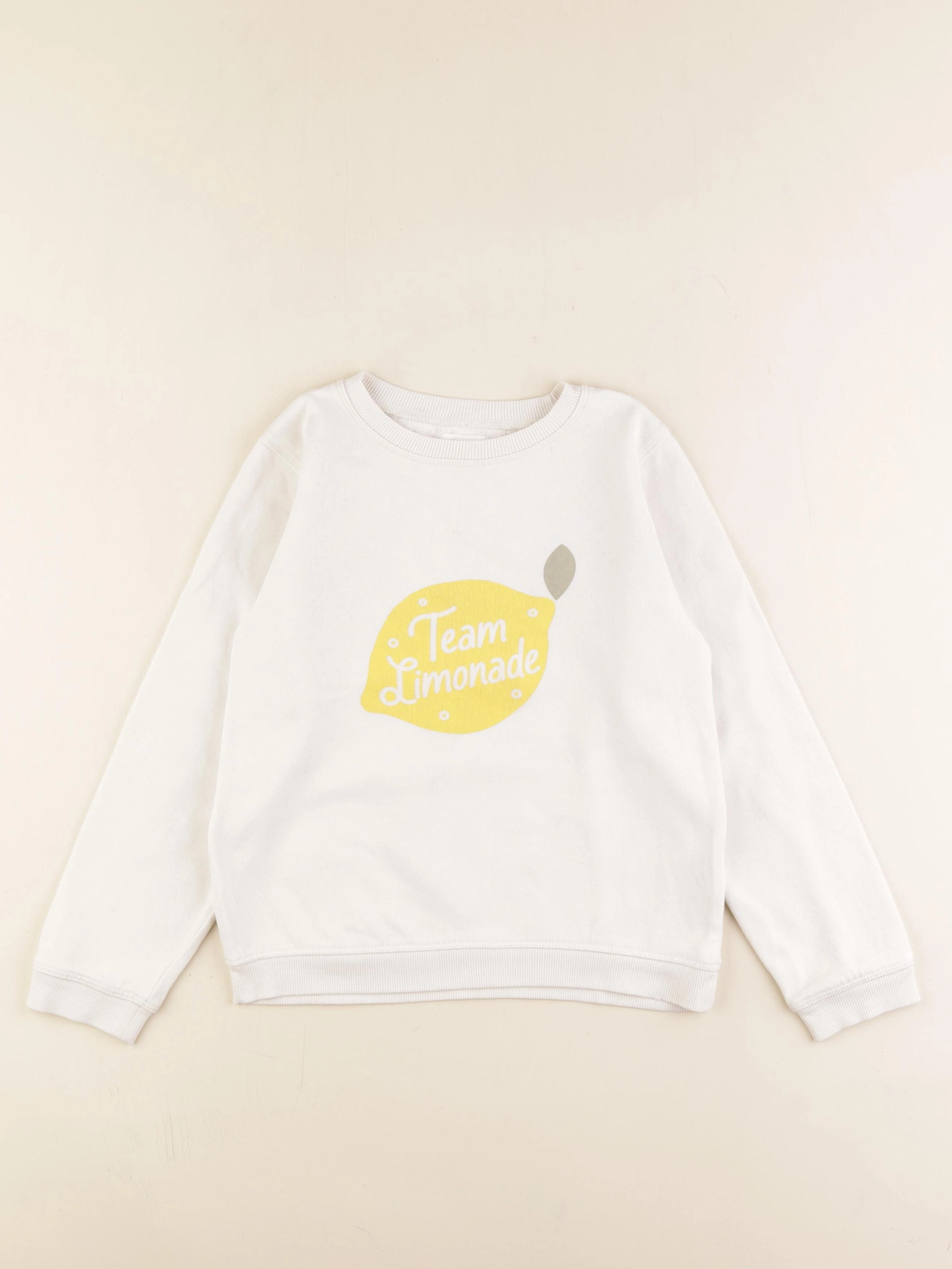 Vertbaudet - sweat blanc - 8 ans