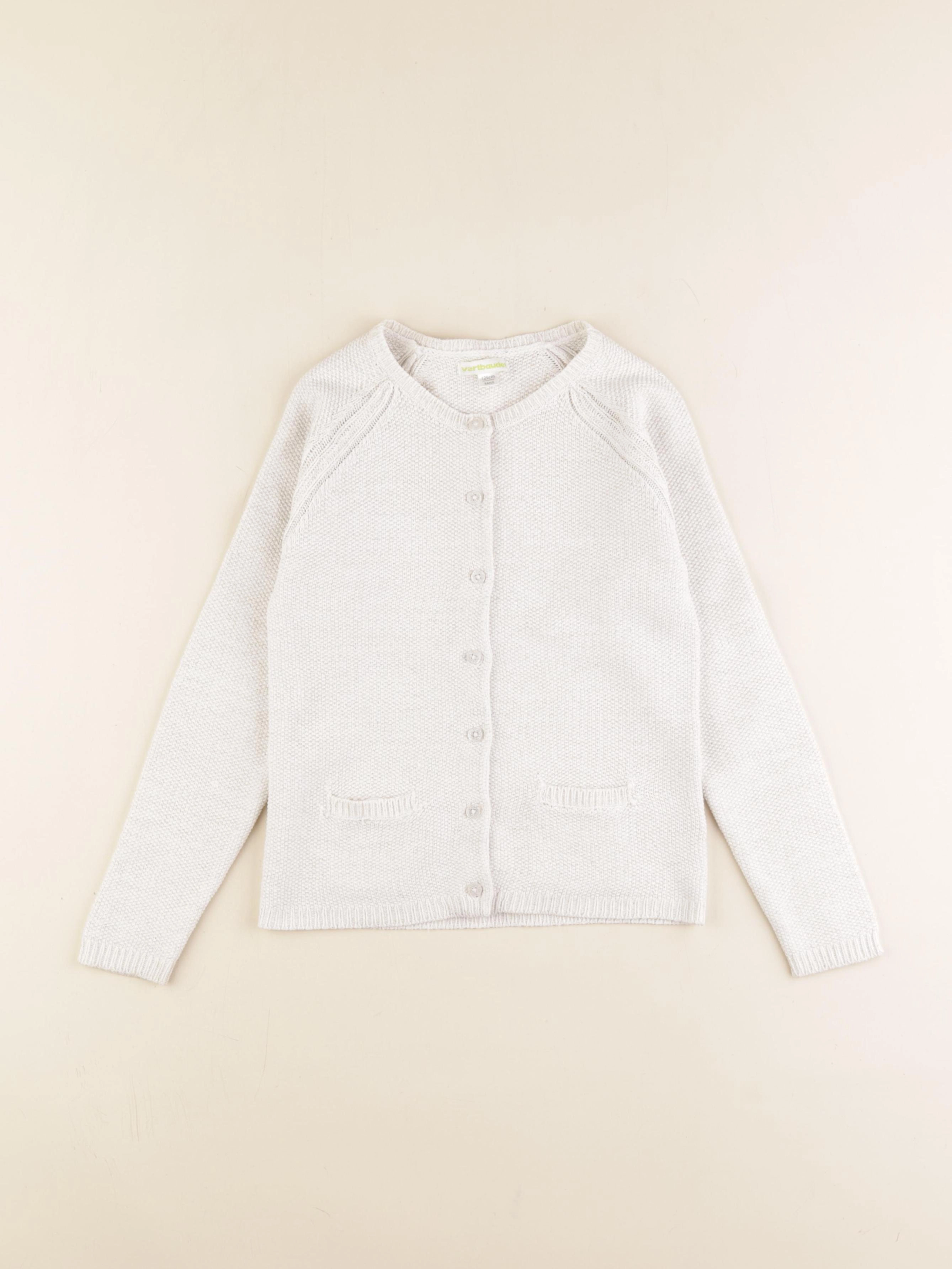 Vertbaudet - gilet blanc, or - 8 ans