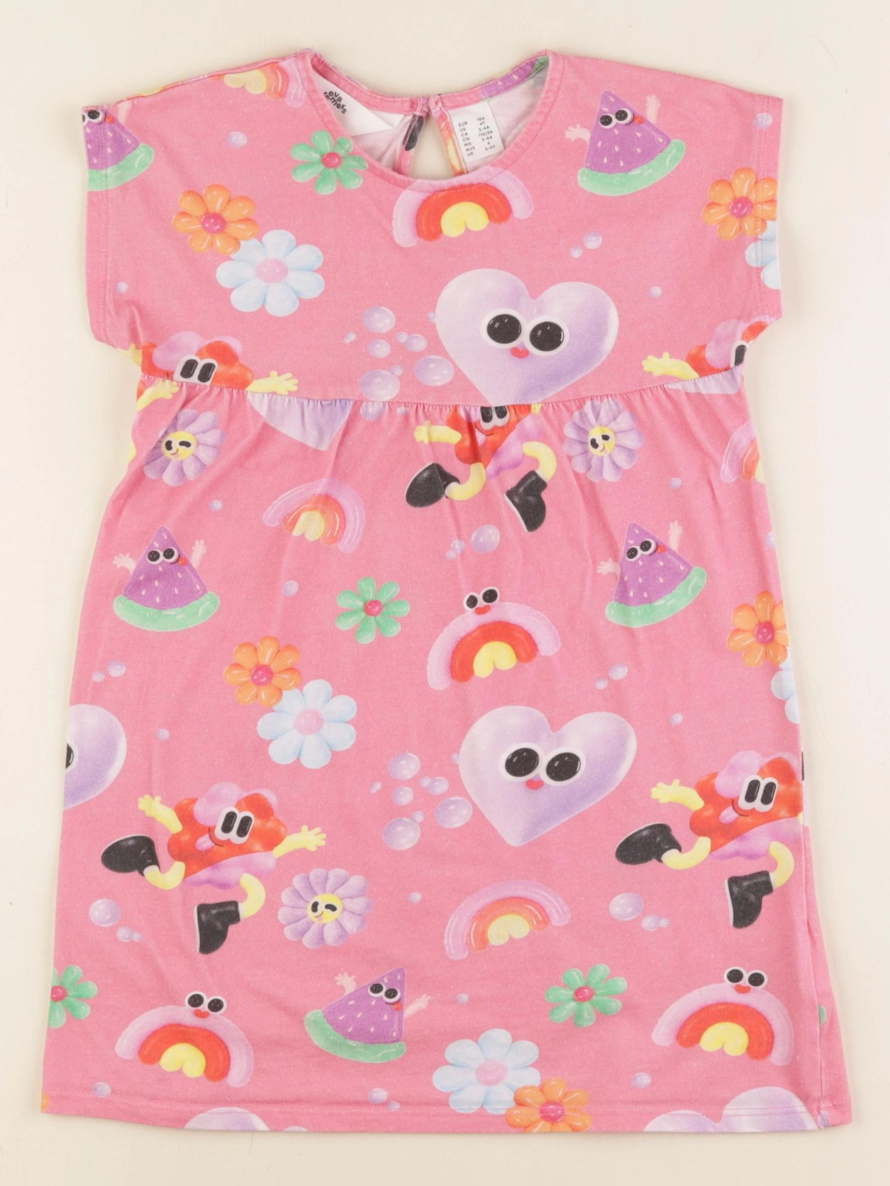 H&M - robe rose - 3/4 ans