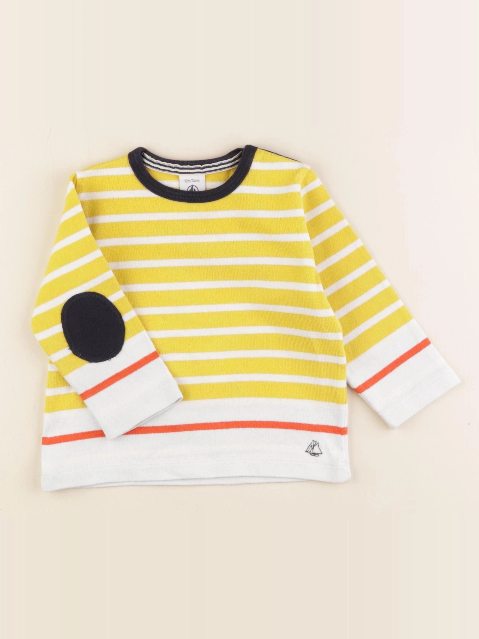 Petit Bateau - sweat jaune - 12 mois