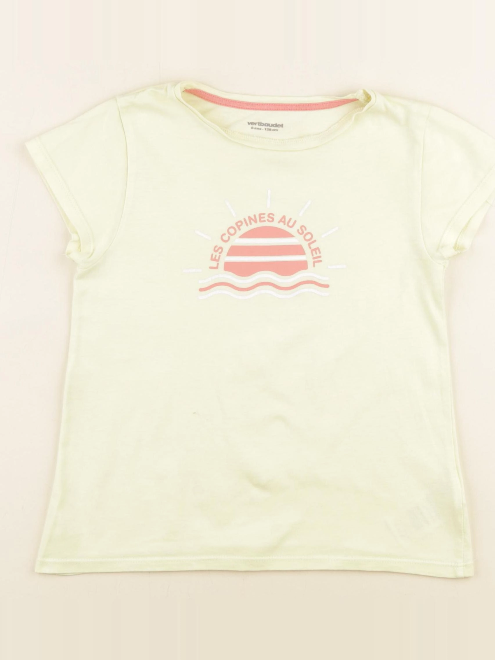 Vertbaudet - tee-shirt jaune - 8 ans