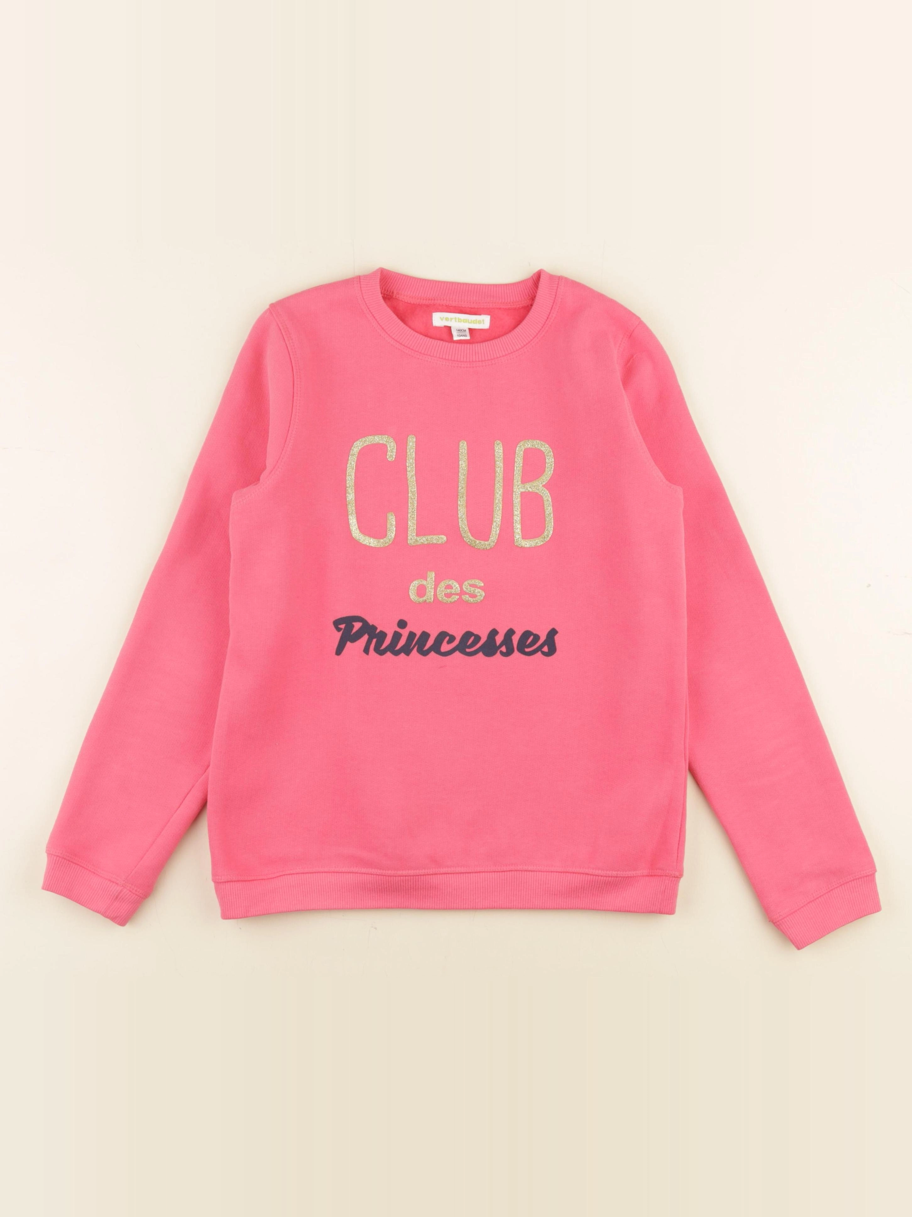 Vertbaudet - sweat rose - 10 ans