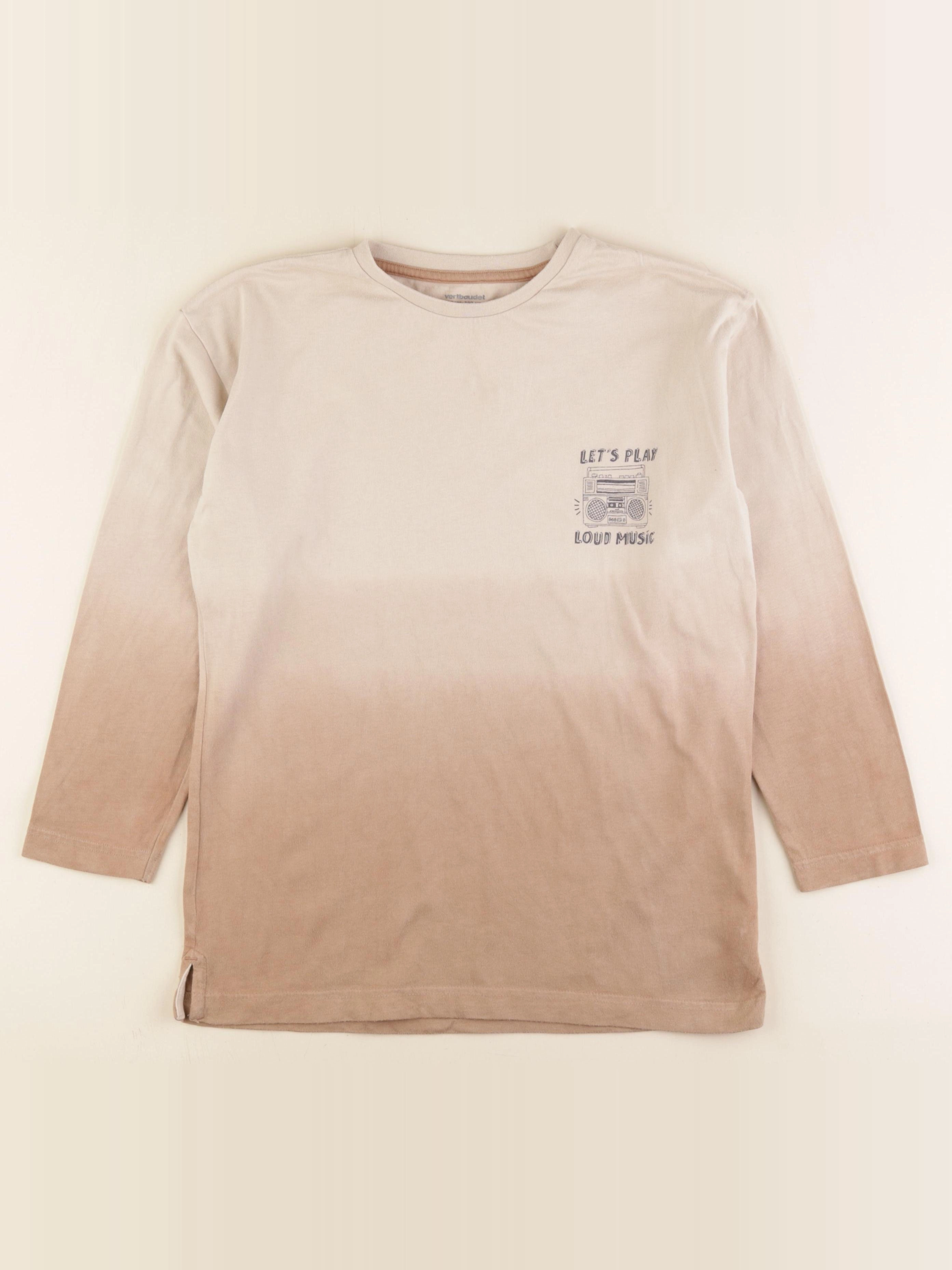 Vertbaudet - tee-shirt marron, beige - 10 ans