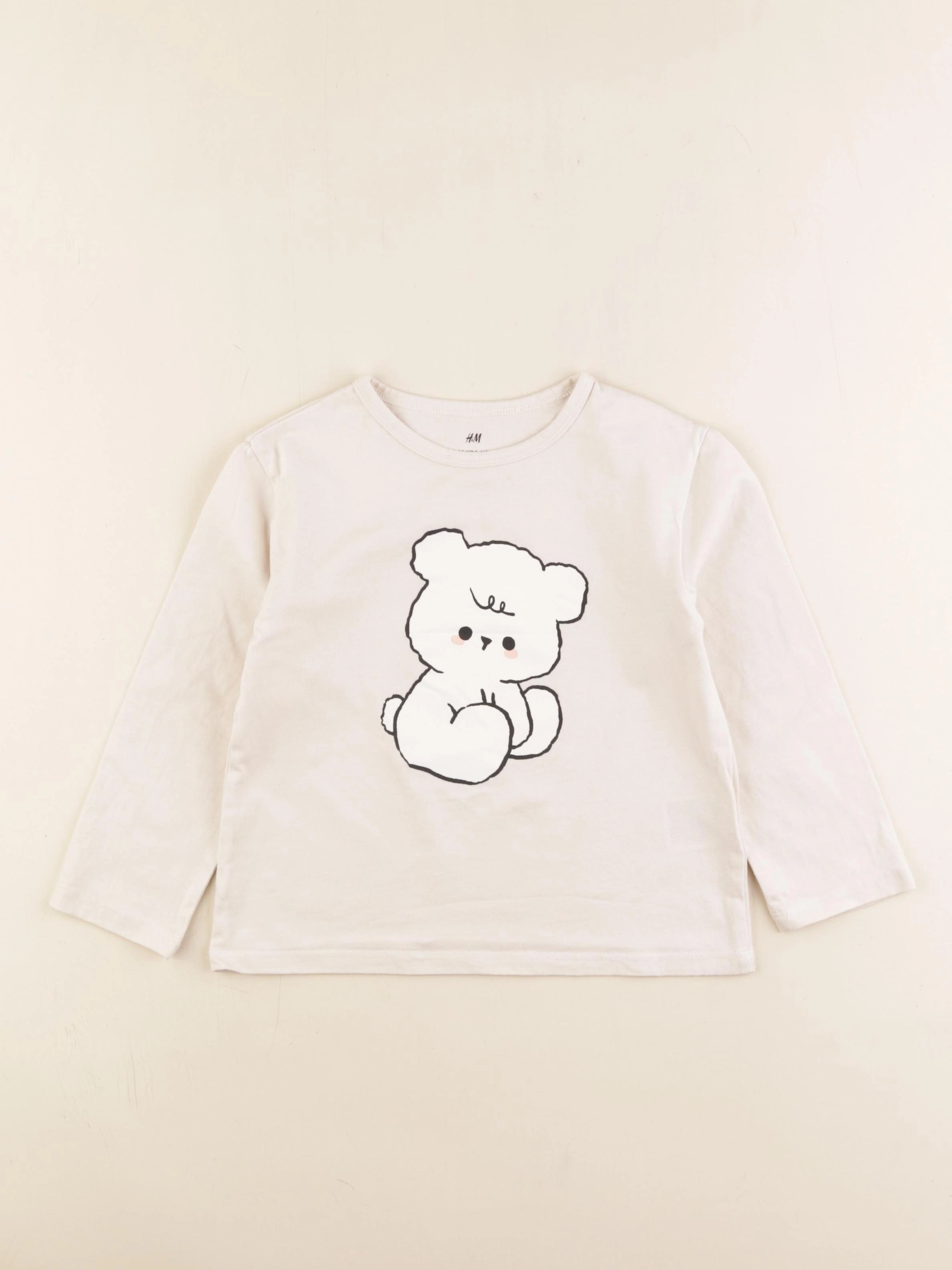 H&M - tee-shirt beige - 2/4 ans