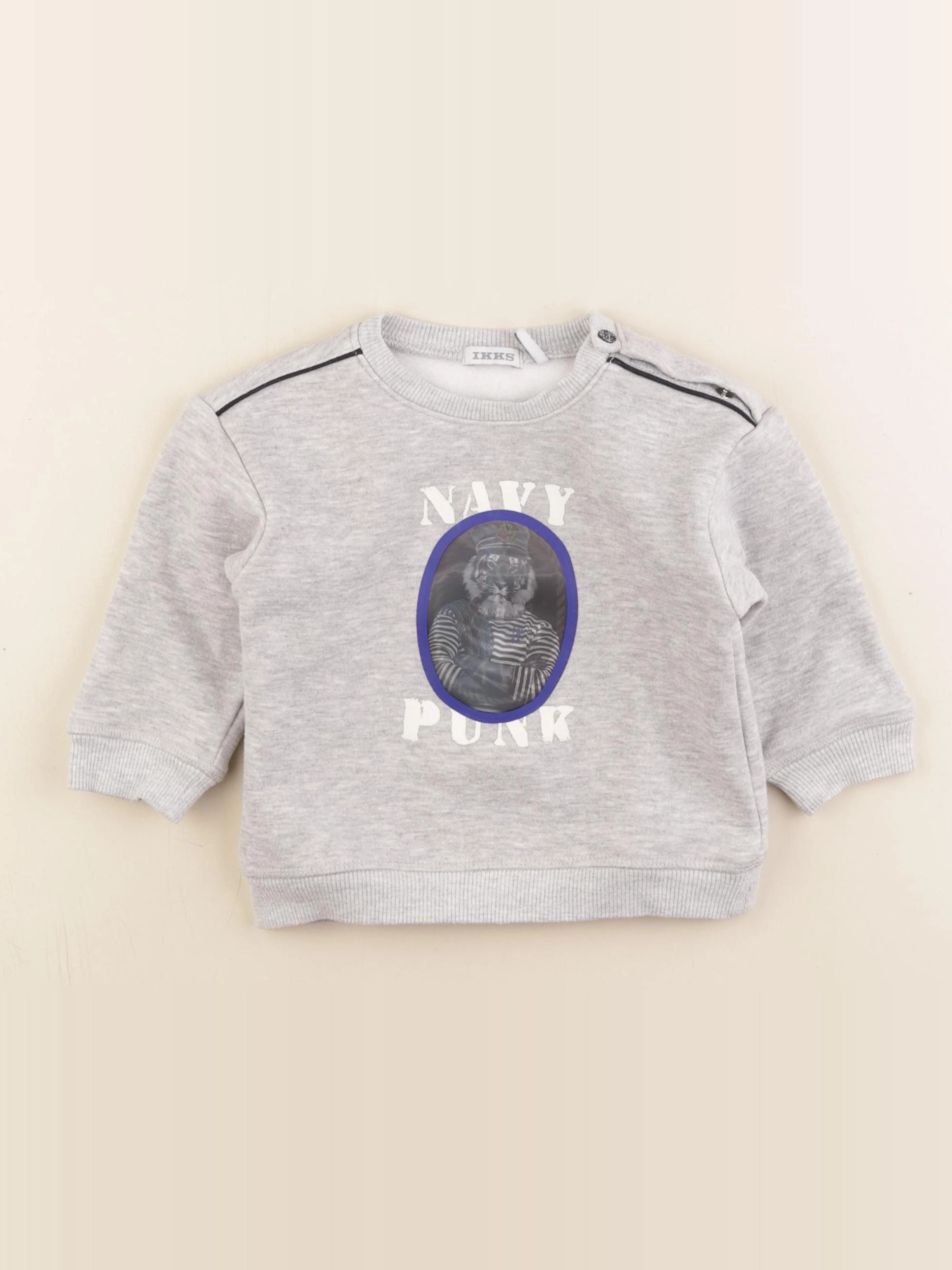 IKKS - sweat gris - 12 mois