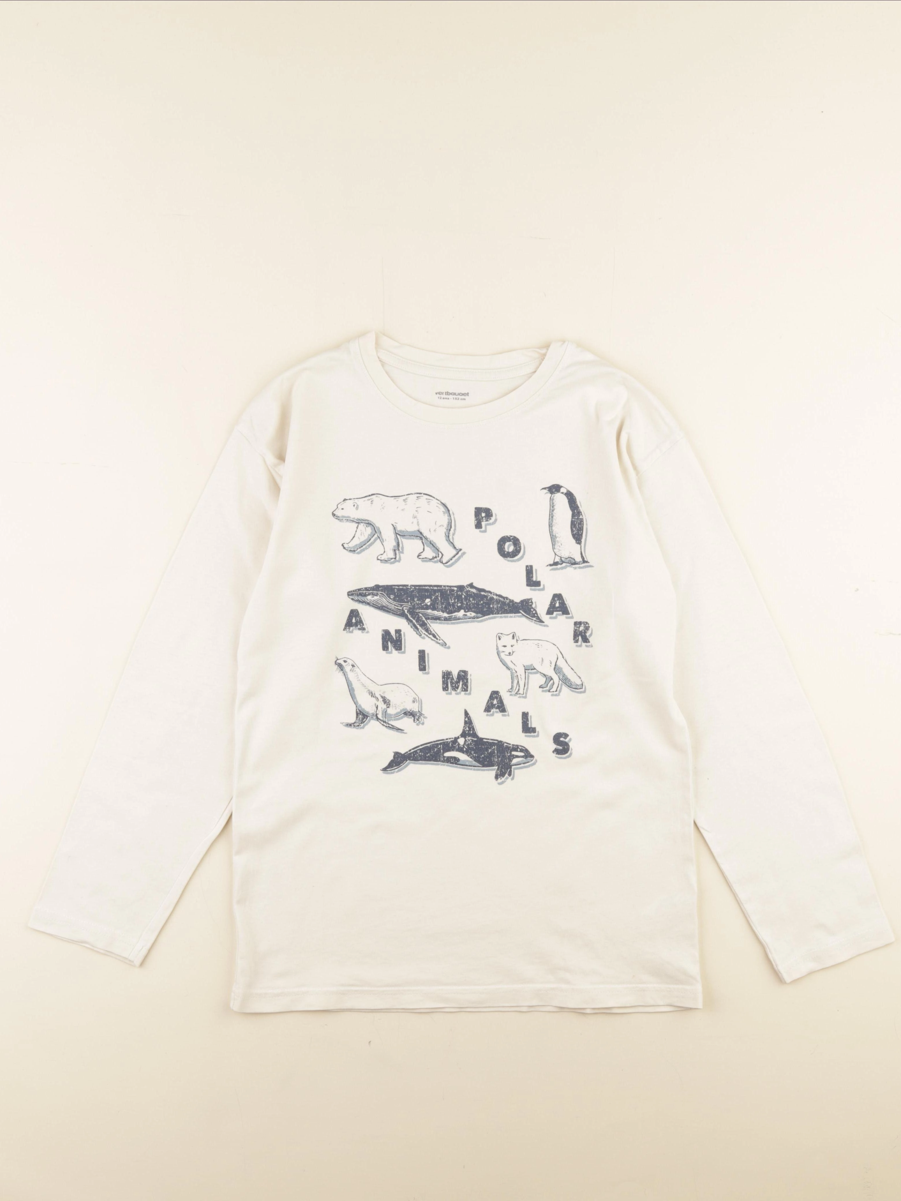 Vertbaudet - tee-shirt beige - 12 ans