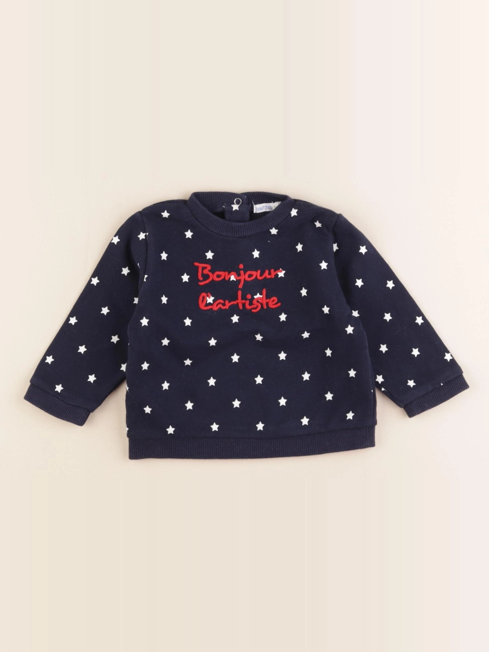 Boutchou - sweat bleu - 9 mois
