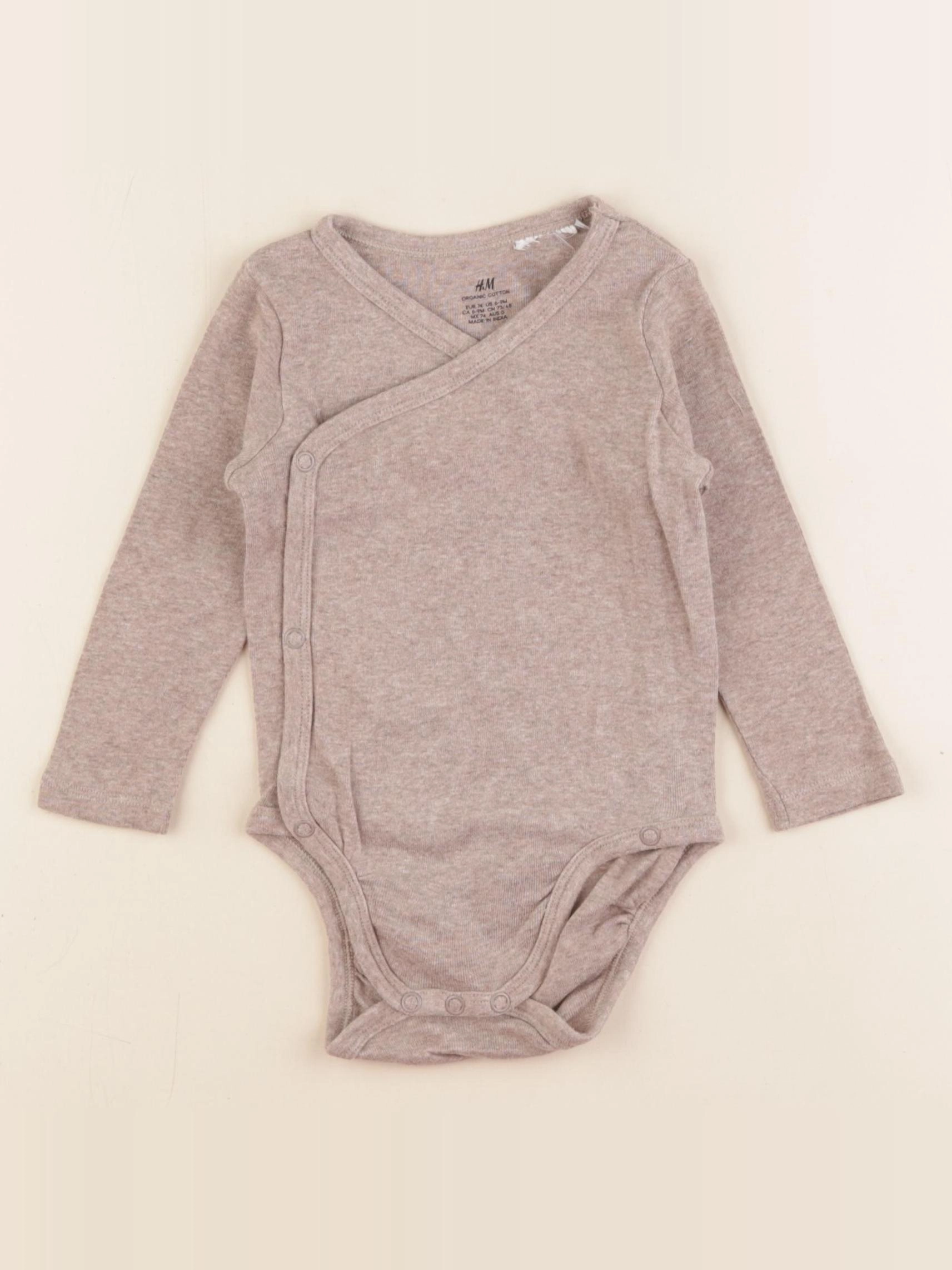 H&M - body marron - 6/9 mois