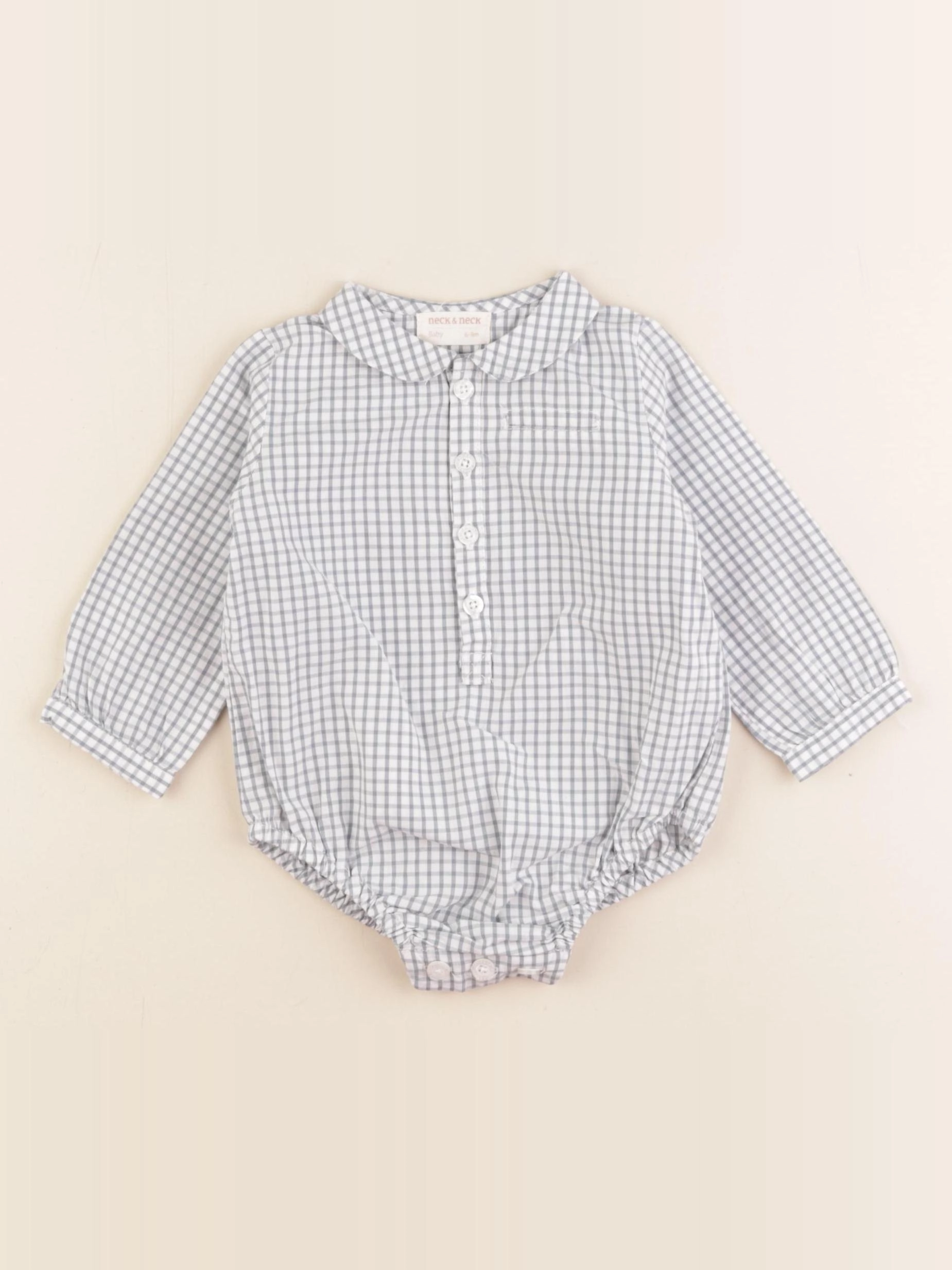 Neck & Neck - combinaison blanc, bleu - 6/9 mois