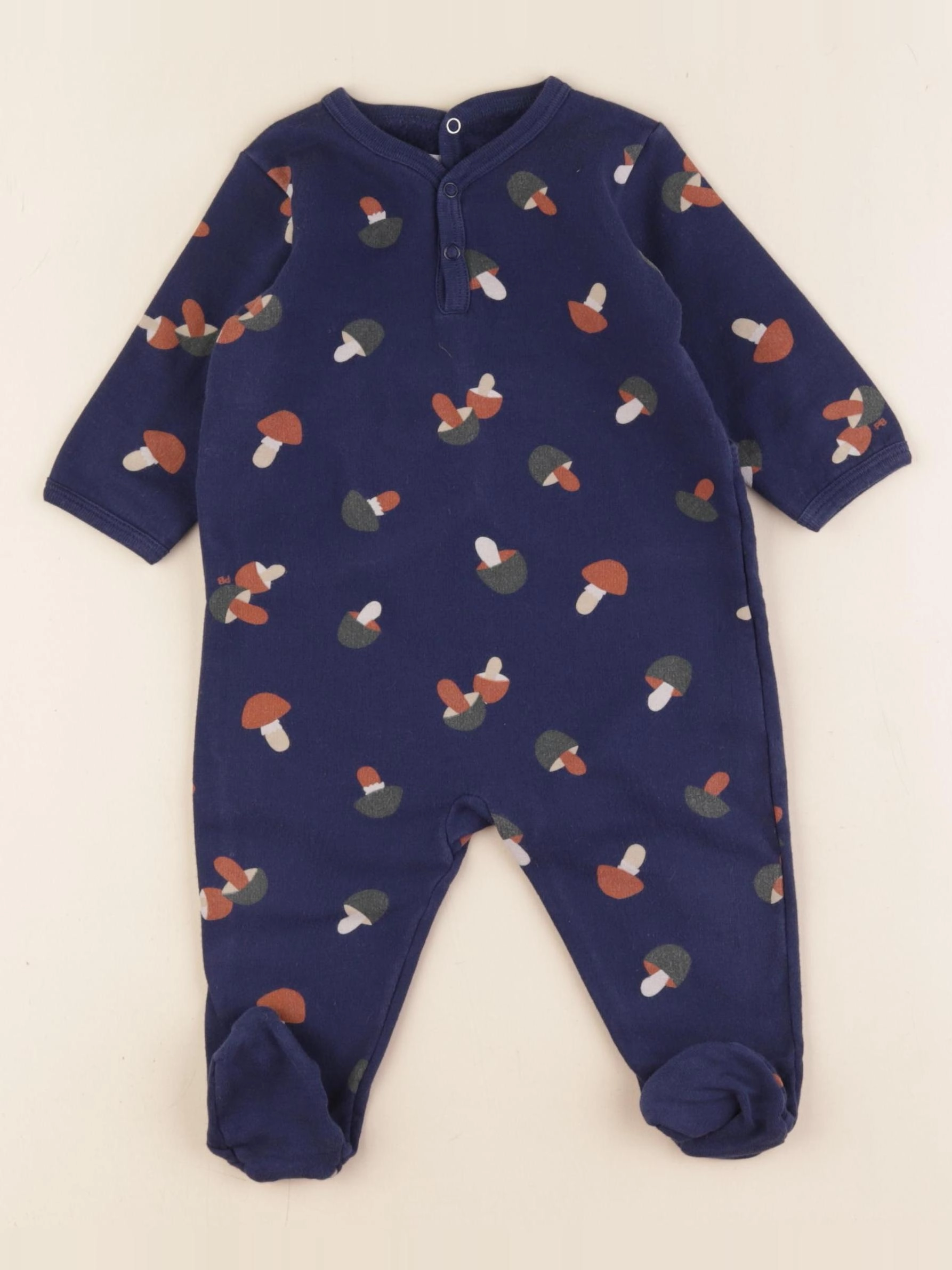 Petit Bateau - pyjama coton bleu - 6 mois