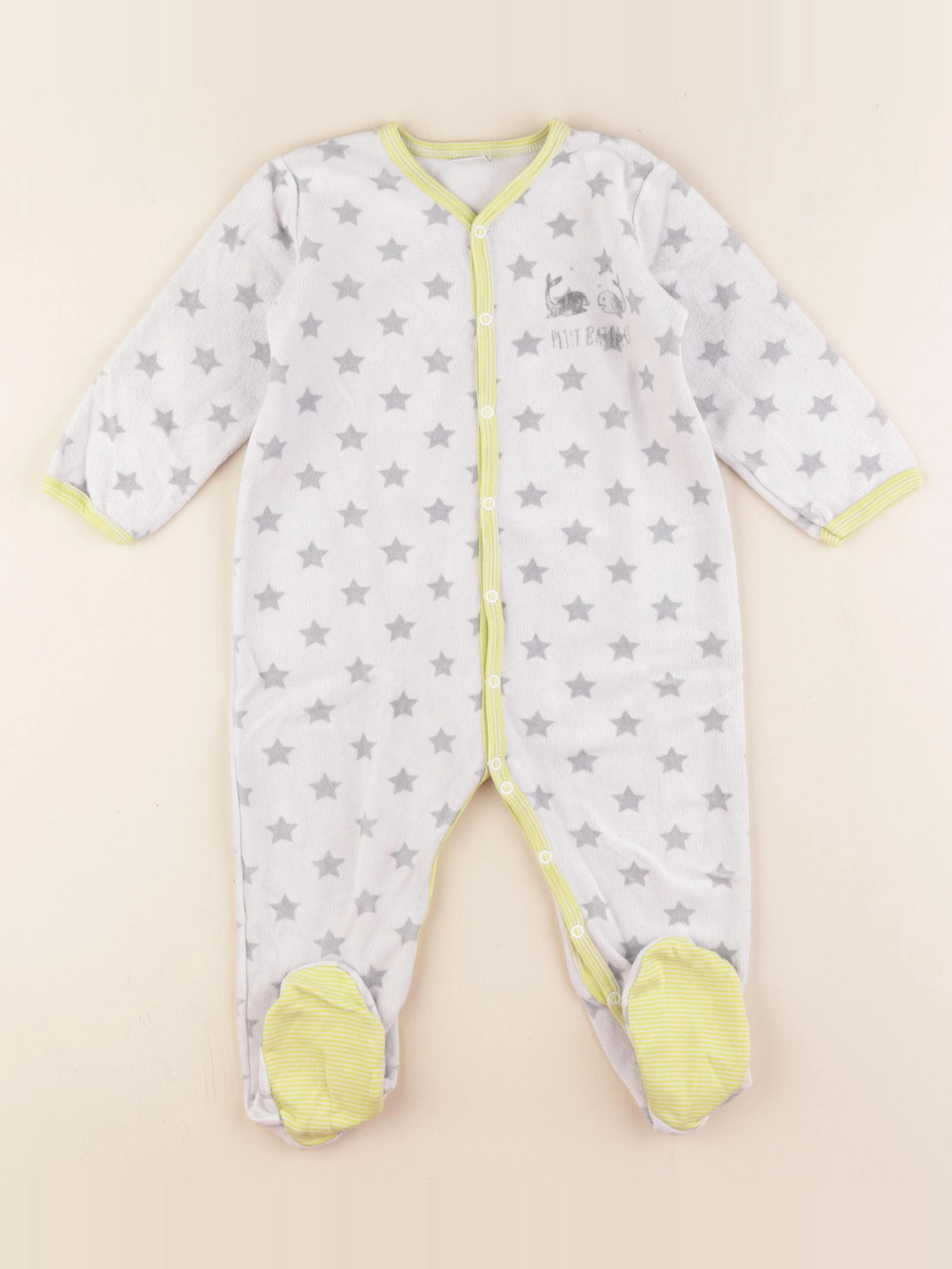 Petit Bateau - pyjama velours blanc - 18 mois