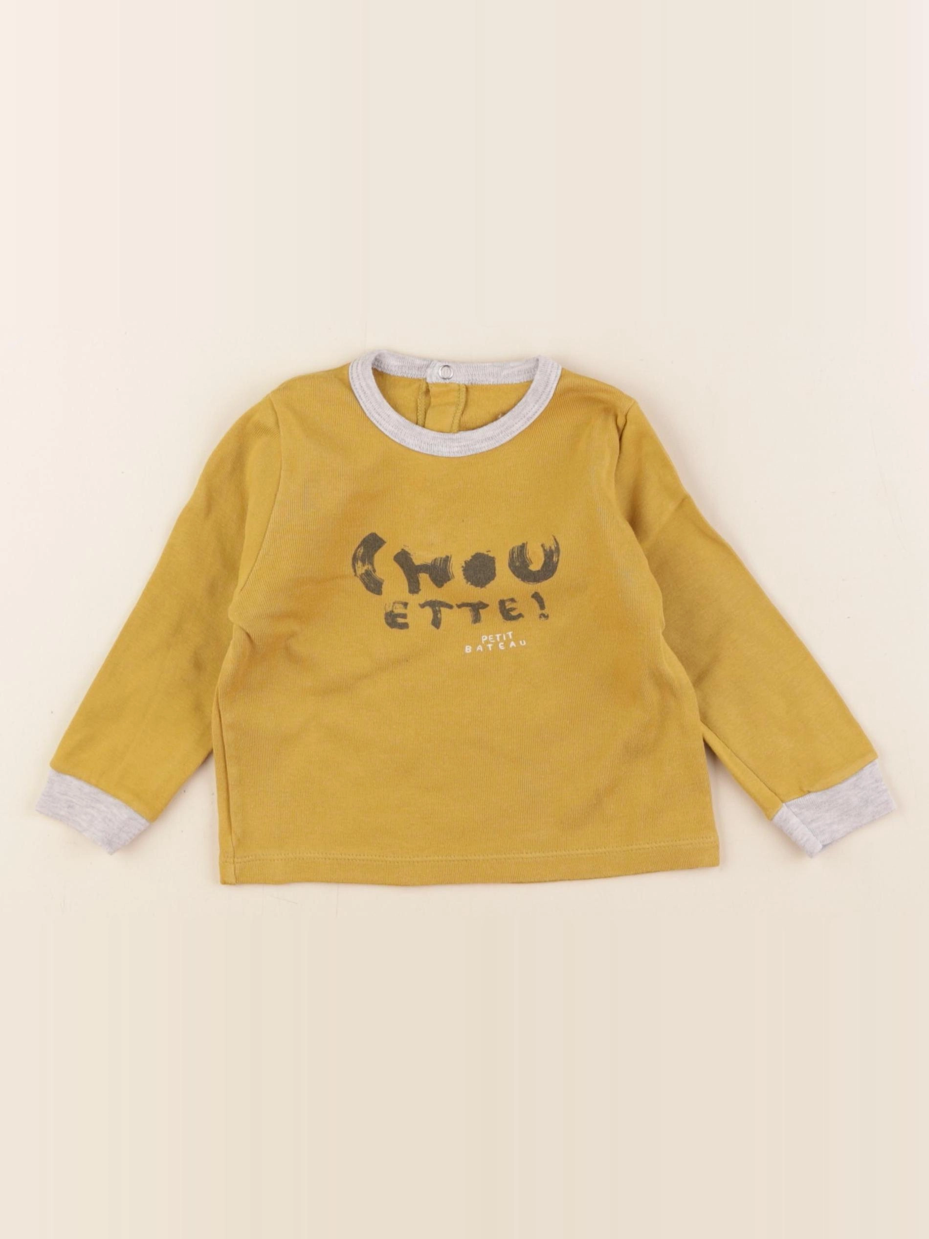 Petit Bateau - tee-shirt jaune - 12 mois