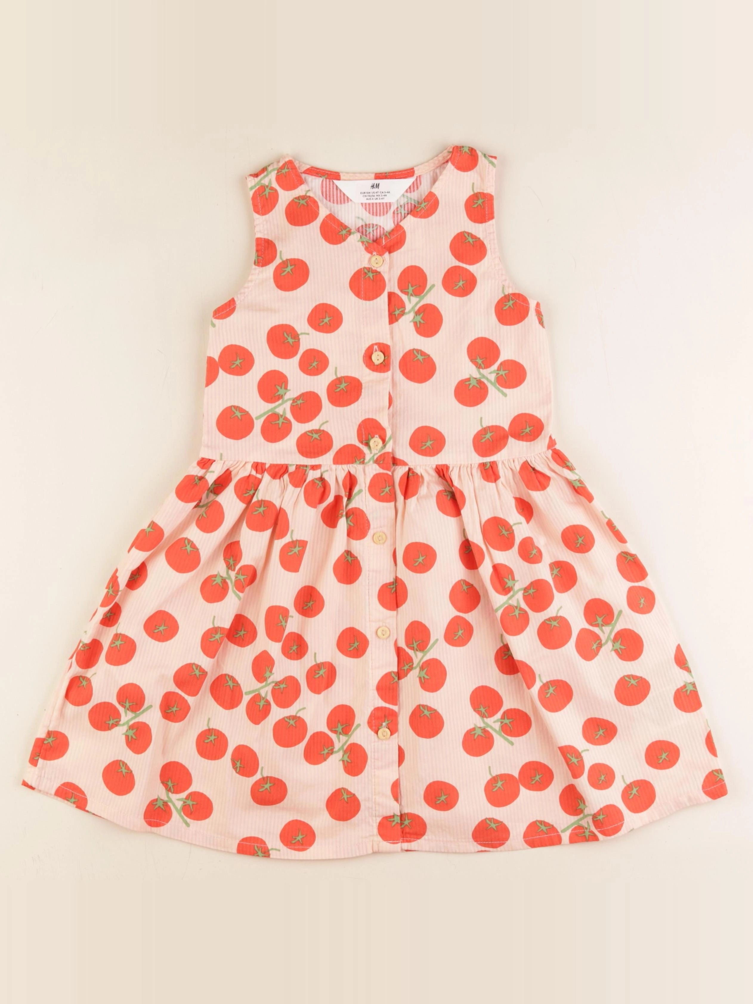 H&M - robe rose, rouge - 3/4 ans