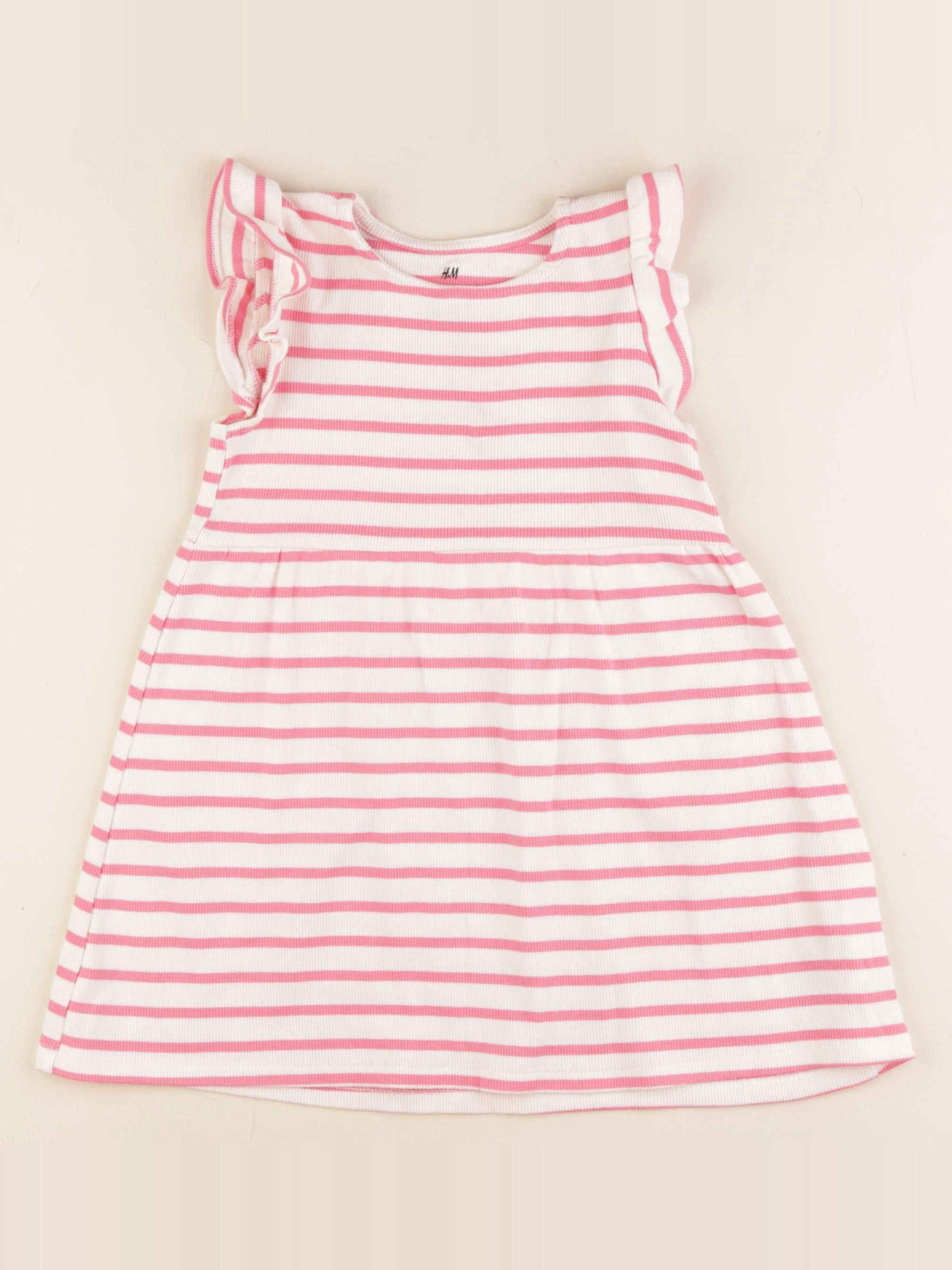 H&M - robe beige, rose - 18/24 mois